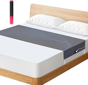 Grounding Sheets Anti-Static Fitted Bedsheets with Adjustable Straps -Conductive Silver Fiber Grounded Sheets for Sleep -Grounding Mat for Bed with Cord and Tester Grey,66x21
