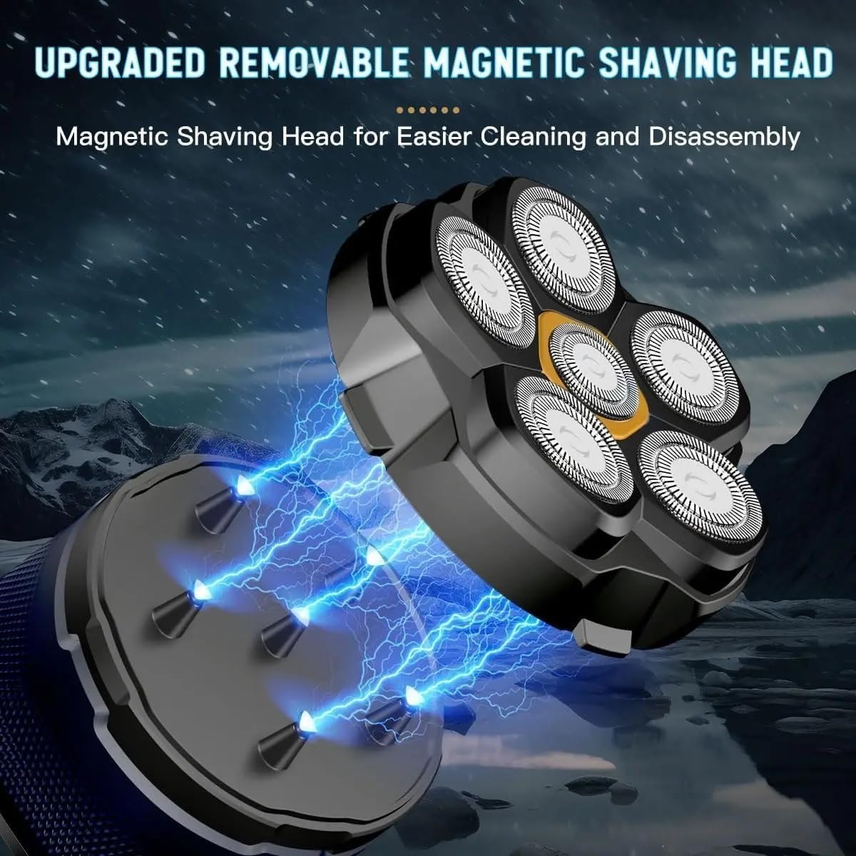 Electric Razor for Men, Titanium Shaver Men's Rechargeable Head and Face, Cordless, Wet/Dry Shaving