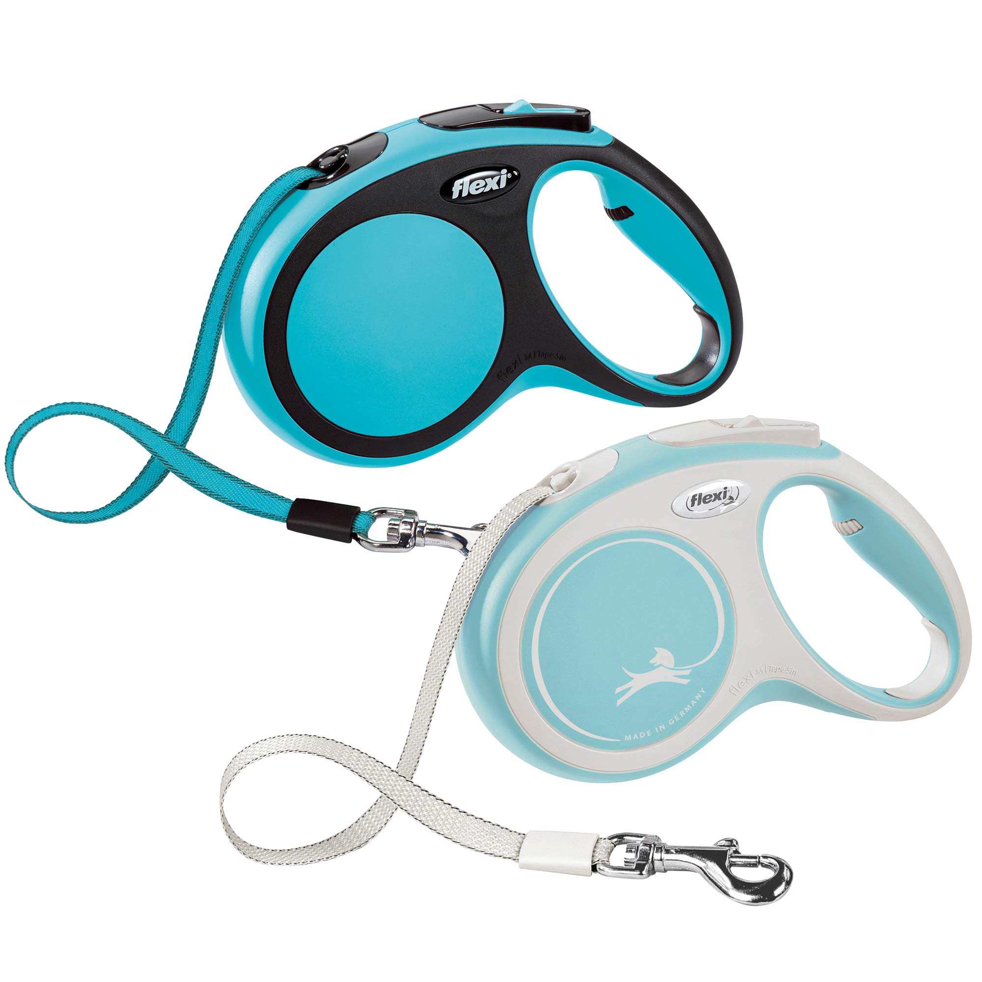 flexi New Comfort Retractable Dog Leash (Tape), 16 ft, Large, Blue/Pastel
