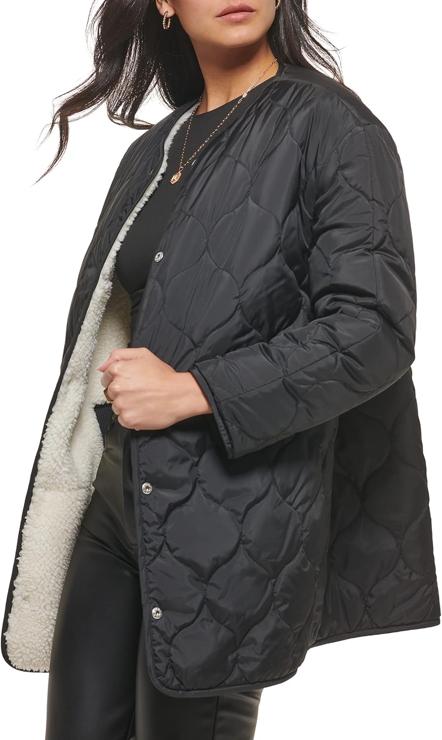 Levi's womens Levi's Women's Midlength Sherpa Coat With Reversible Wear - Image 6