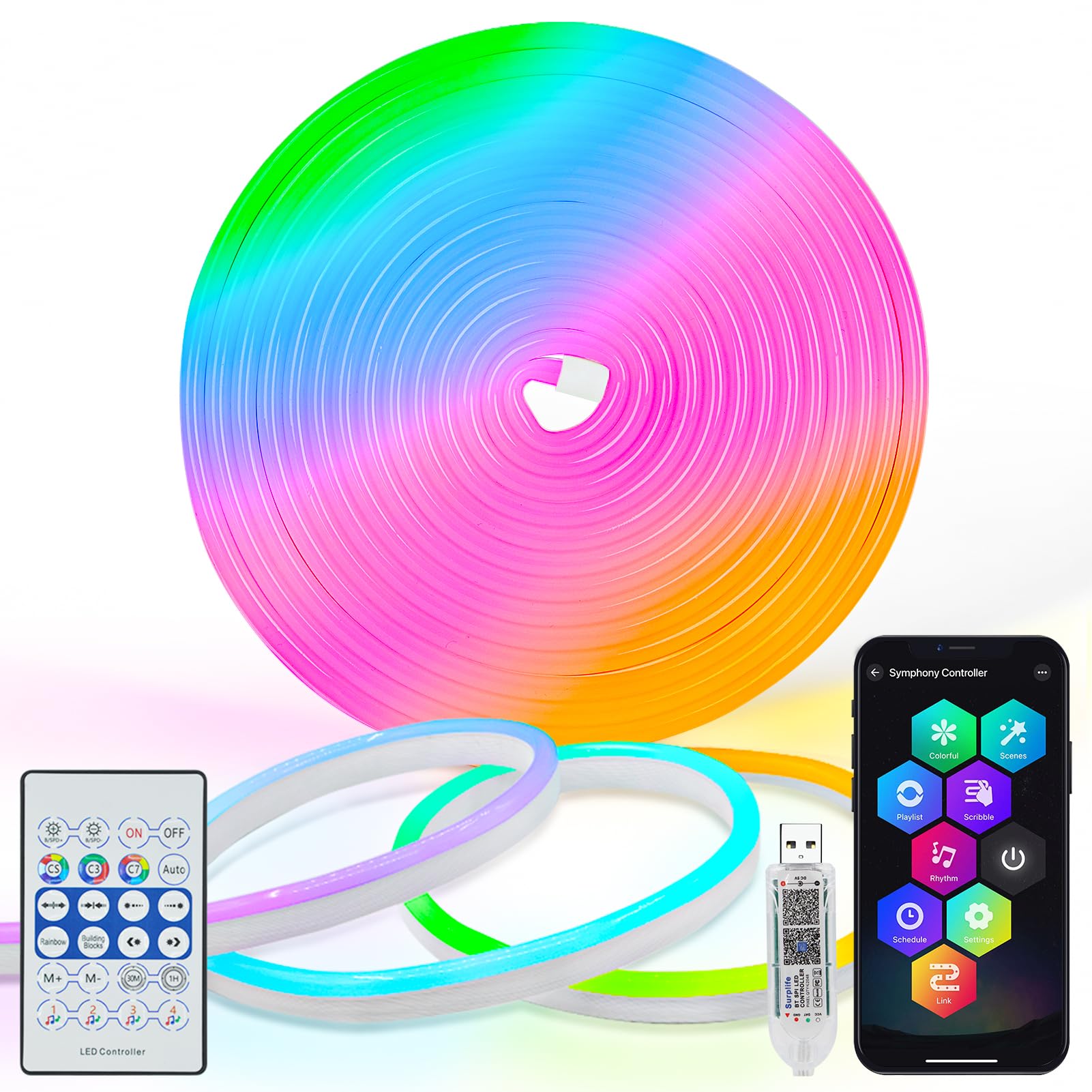 Amazon.com: DBFAIRY Smart Neon Rope Light, 16.4Ft RGB Color