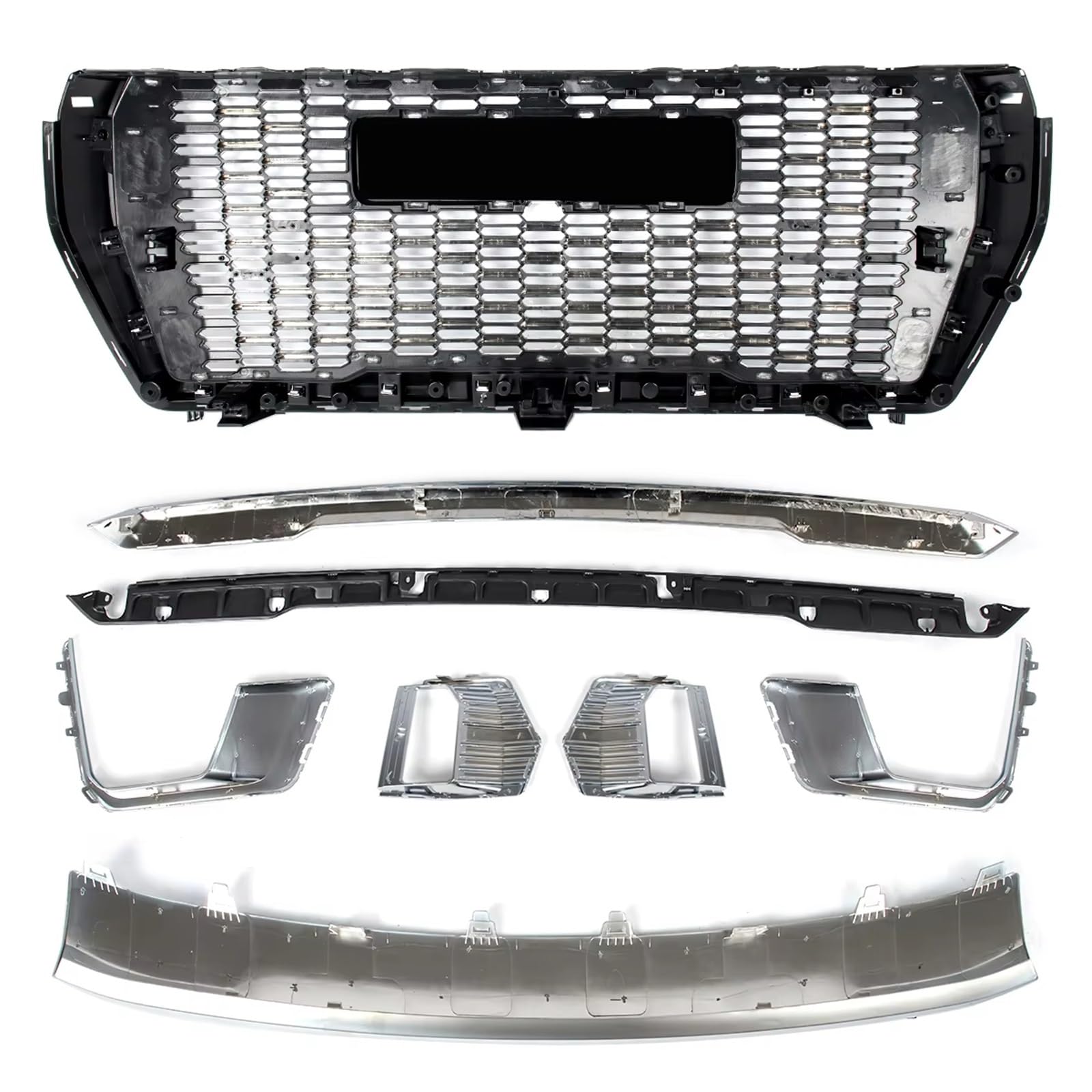 Prese d'aria del cofano Compatibile Con GMC Per Yukon XL Per Denali 2021 2022 2023 2024 Griglia Paraurti Anteriore Modanatura Cofano Cornice Fari Fendinebbia OEM: 84835783