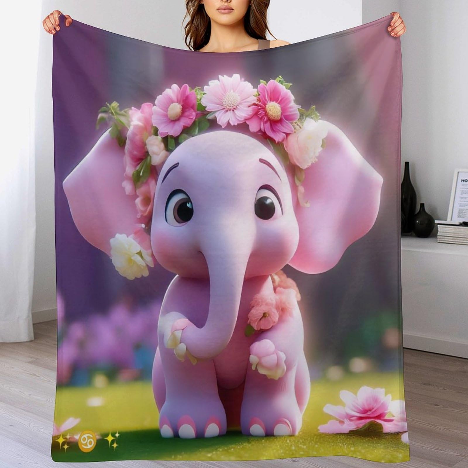 Couverture éléphant en polaire flannel pour moments cocooning sur le canapé du salon