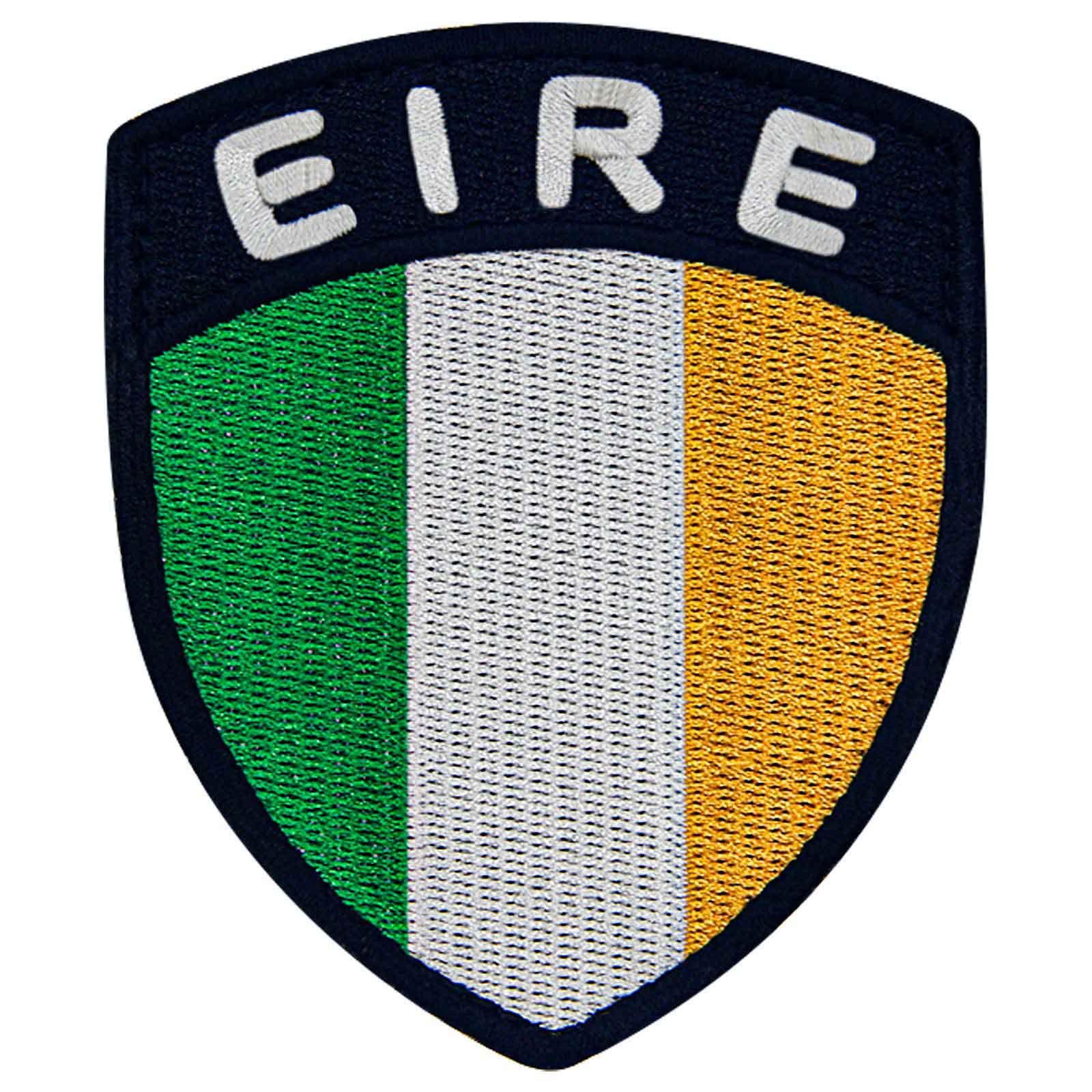 Ireland Shield Flag Patch Embroidered Applique Irish Fastener Hook and Loop National Emblem