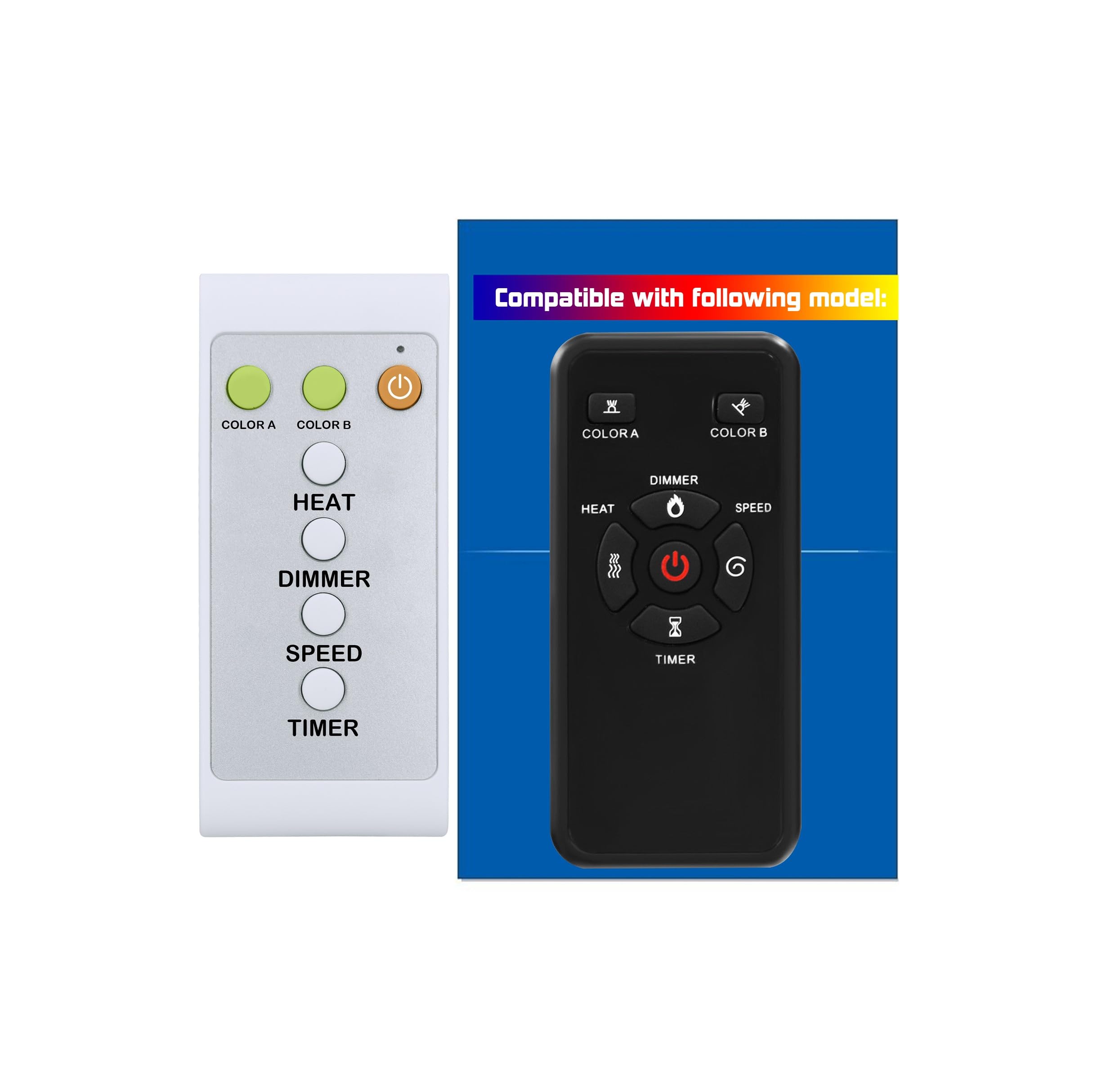 Photo 1 of Replacement Remote Control for R.W.Flame Electric Fireplace RFH-4001LB RFH-4201LA RFH-4201LB RFH-4201LC RFH-4801LA RFH-4801LB RFH-5001LA RFH-5001LB RFH-5001LC RFH-6001LA RFH-6001LB RFH-6001LC