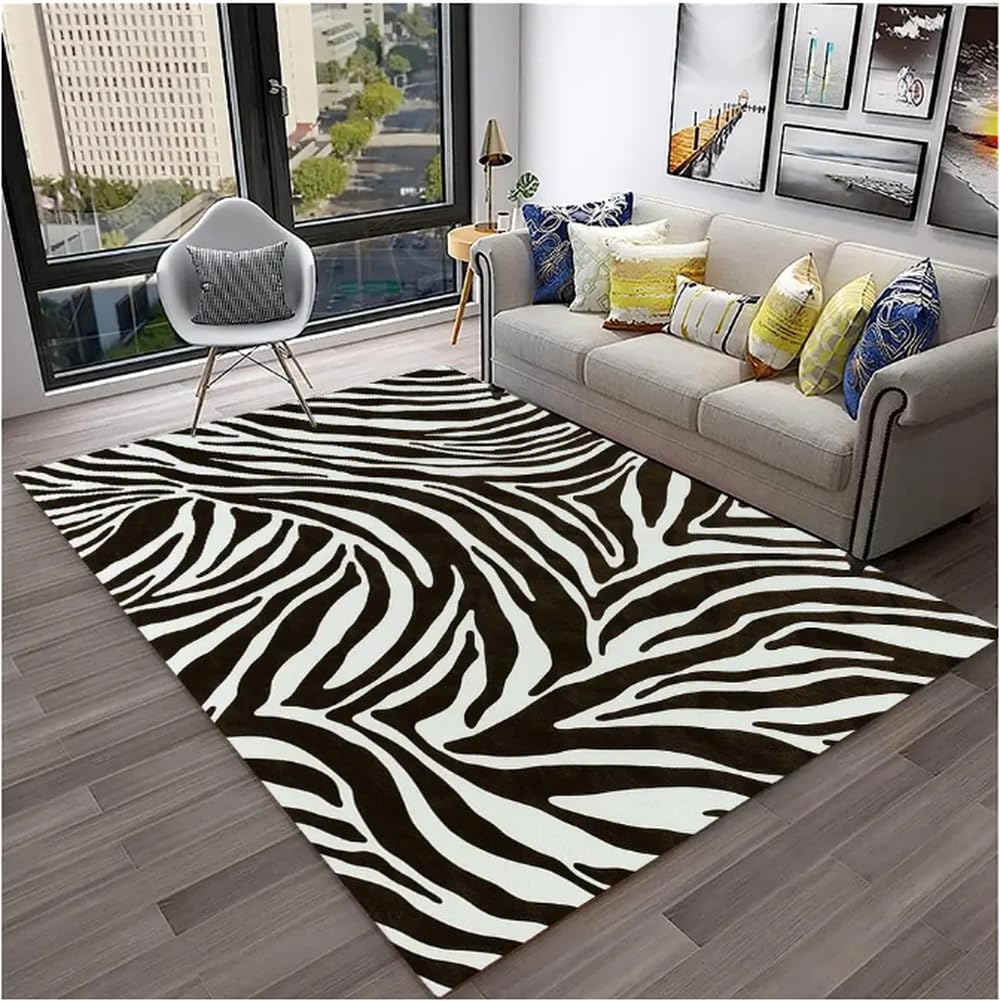 Tapis de sol antidérapant à rayures zébrées colorées 100x160cm