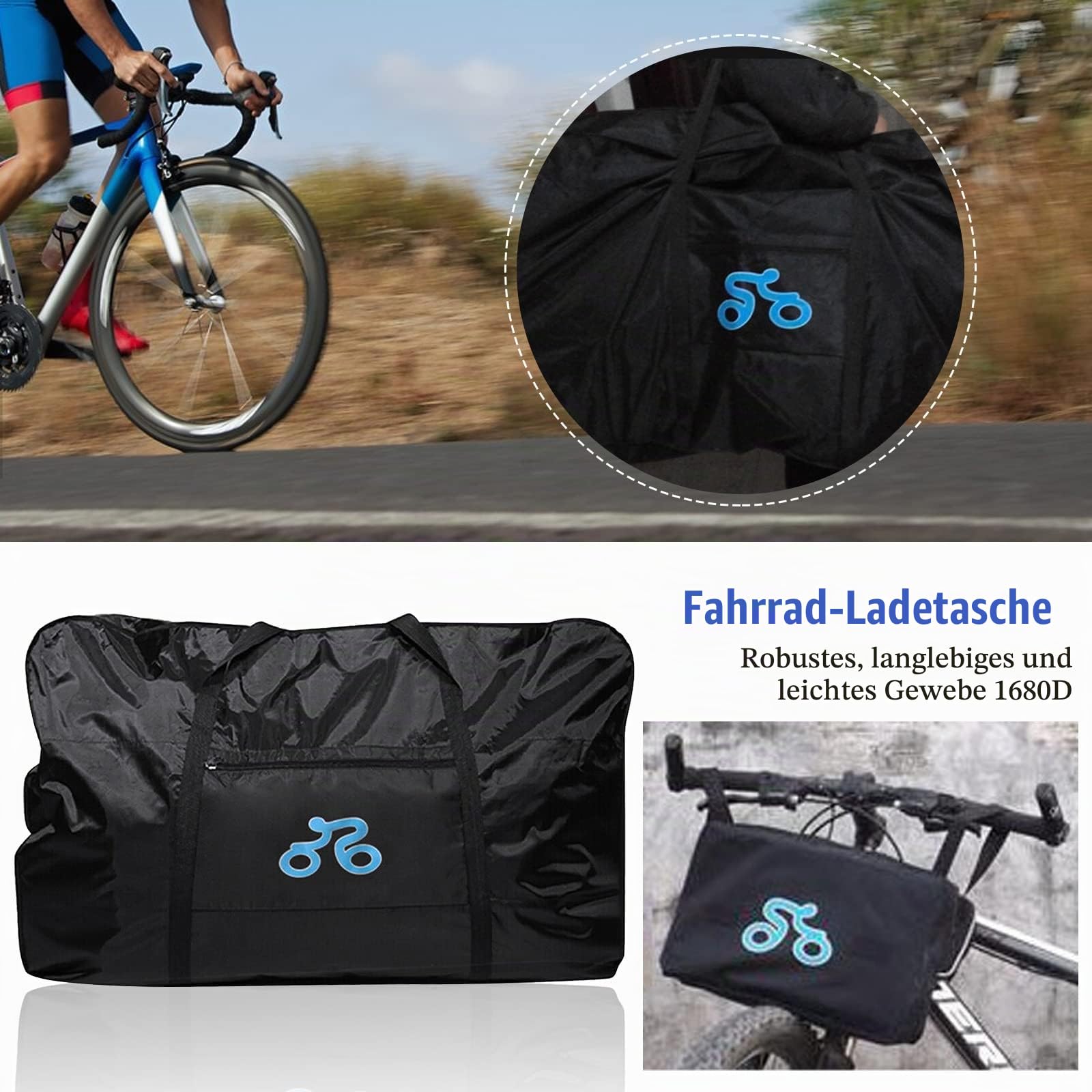 Fahrrad Transporttasche Tragetasche 26-29 zoll,CEIEVER Fahrrad Transport Abwahrungstasche Wasserdicht Verdickung faltbare Fahrradtasche Fahrrad-Reisetasche für Air,Train Travel