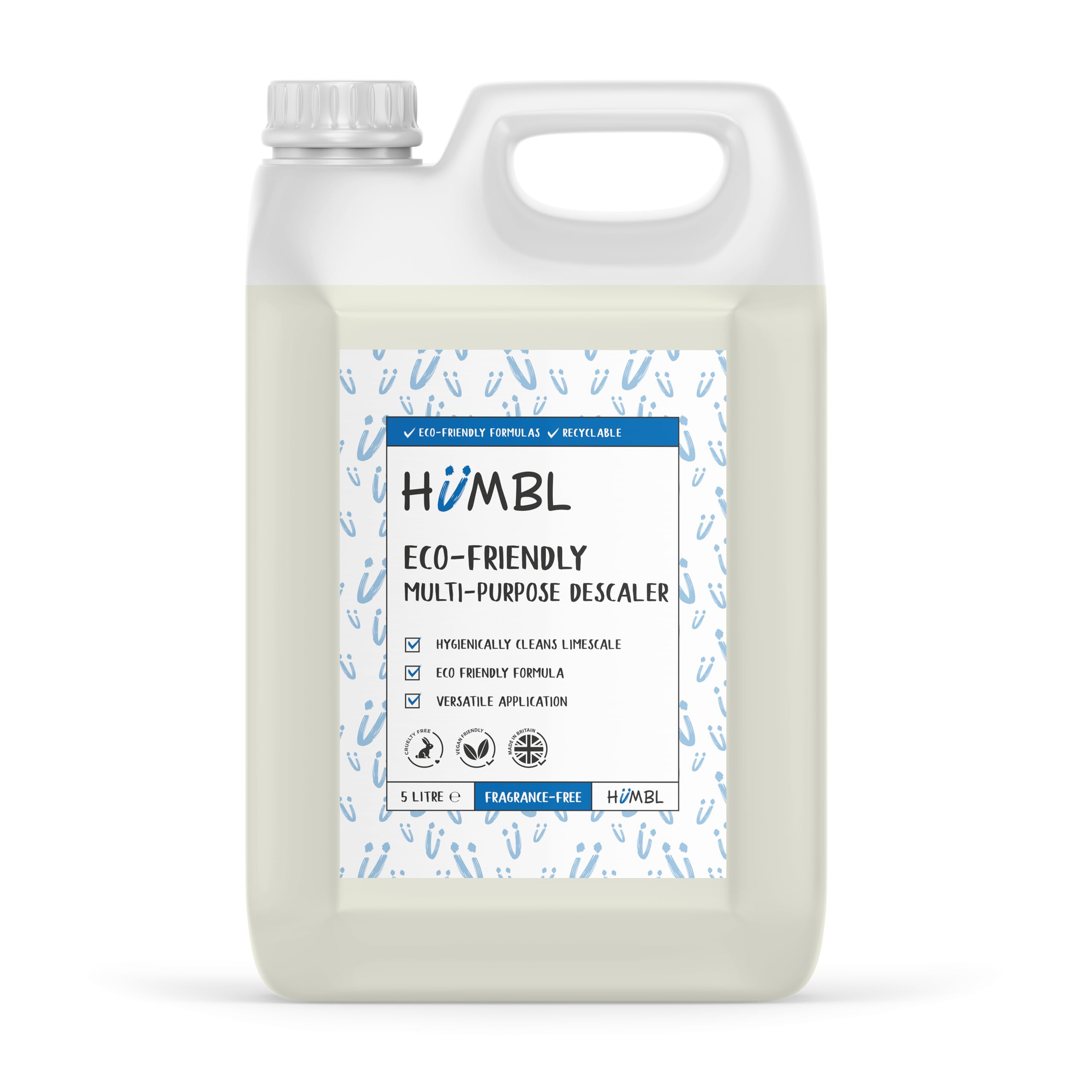 Humbl - Multi-Purpose Descaler - Eco Friendly Limescale Remover for Kettles, Irons, Coffee Machines, Taps & Shower Heads - 5L