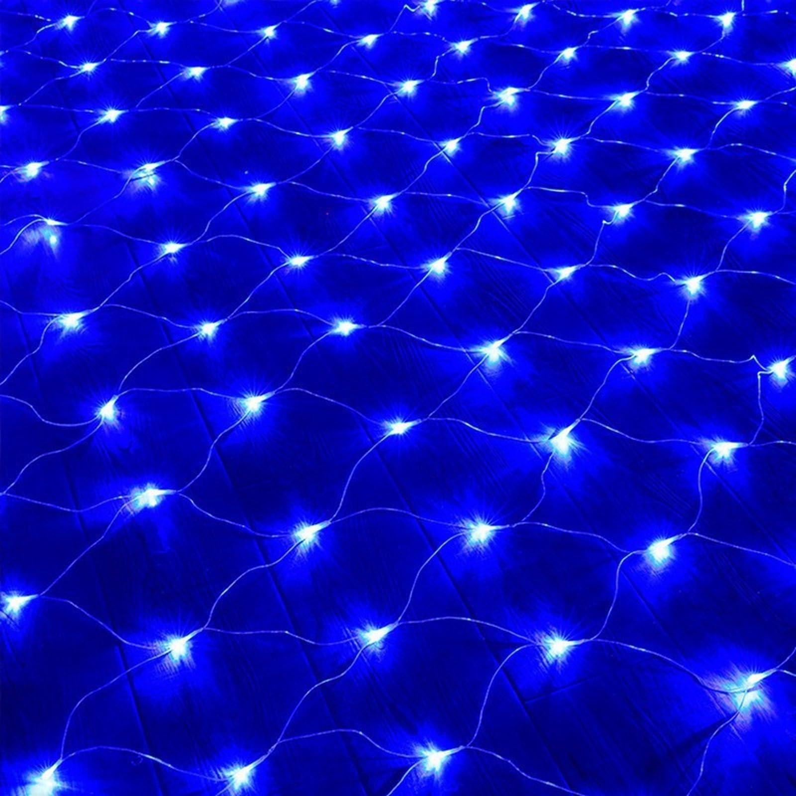 Halloween Lichternetz für Außen, LED Net Lights mit 8 Beleuchtung Modi, Anschließbarer Sicherer Adapter für Gärten, Büsche, Feste, Weihnachten Dekorative(10m x 8m 2600led, Blue)