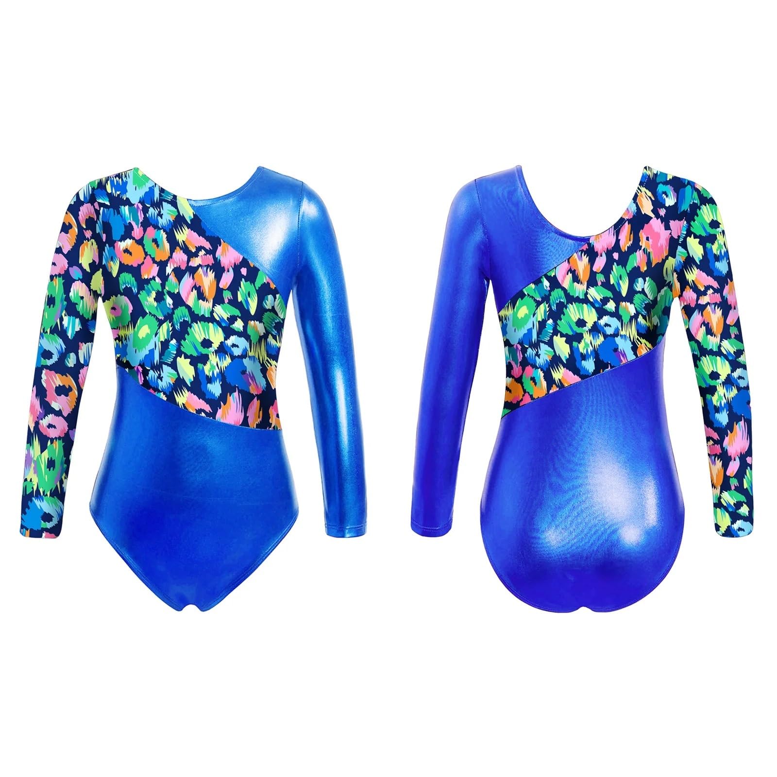 Maillots de Gimnasia Niños Niñas Gimnasia Ballet Leotardo Manga larga Ballet Práctica Danza Ropa Leotardo Mono para Niña (Color : Royal Blue, Size : 8)