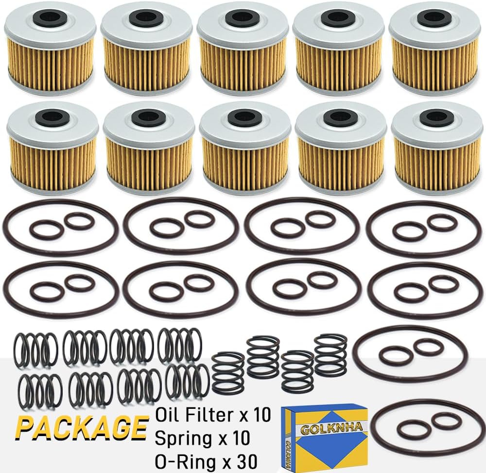 400EX Oil Filter Kit Compatible with Honda FourTrax 300 TRX300 TRX300FW TRX300EX TRX400EX TRX400FW Rancher 350 Foreman 400 450 500 520 Racher 420 Pioneer 500 520 TRX420 500 520 (Pack of 10)