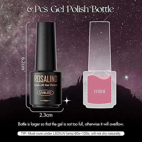 Miniatura 9 de ROSALIND White Jelly Nude - Juego de esmaltes de uñas de gel para otoño, color nude neutro, esmalte de uñas de gel de larga duración, color marrón