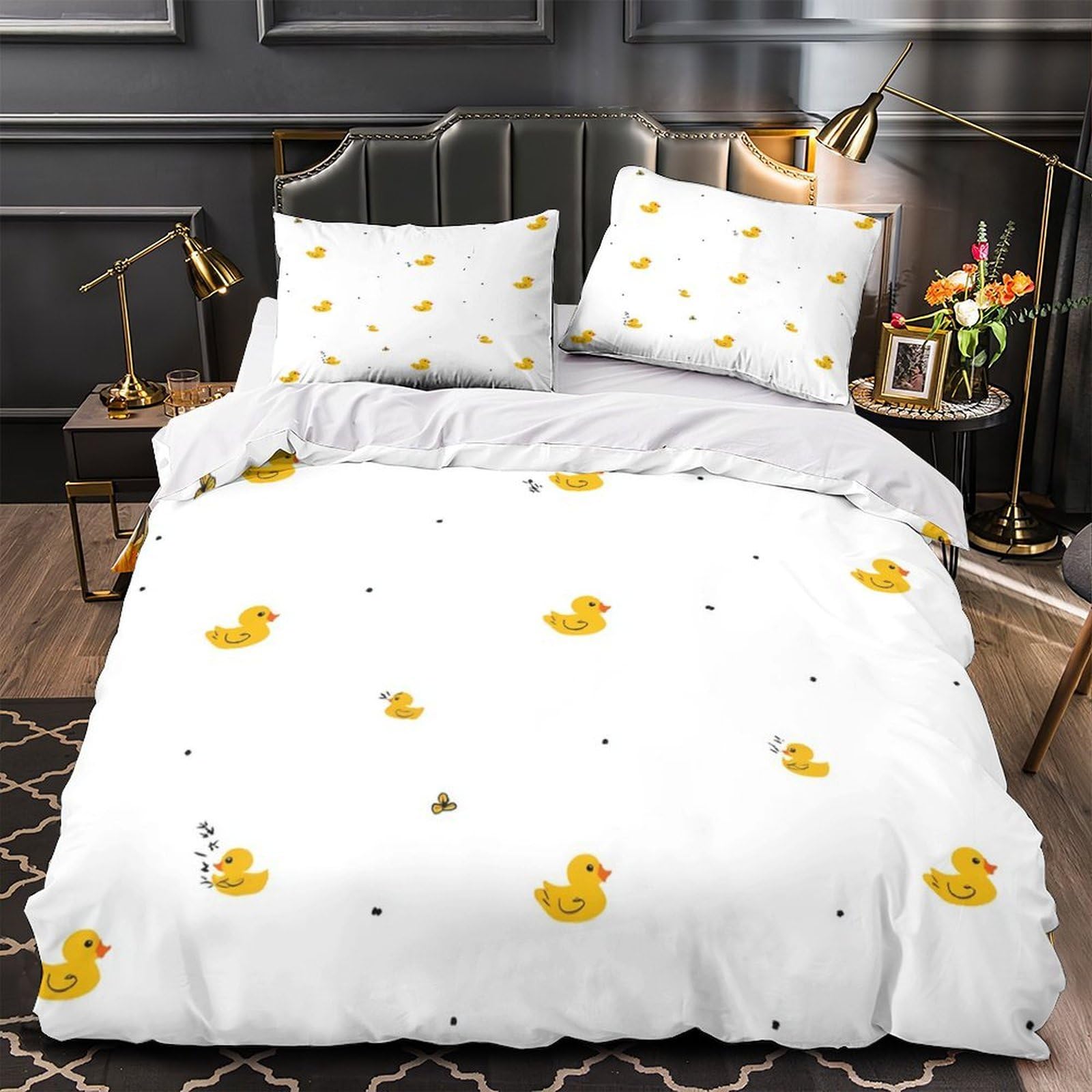 Housse de couette lapins d'hiver 3D avec zip résistant