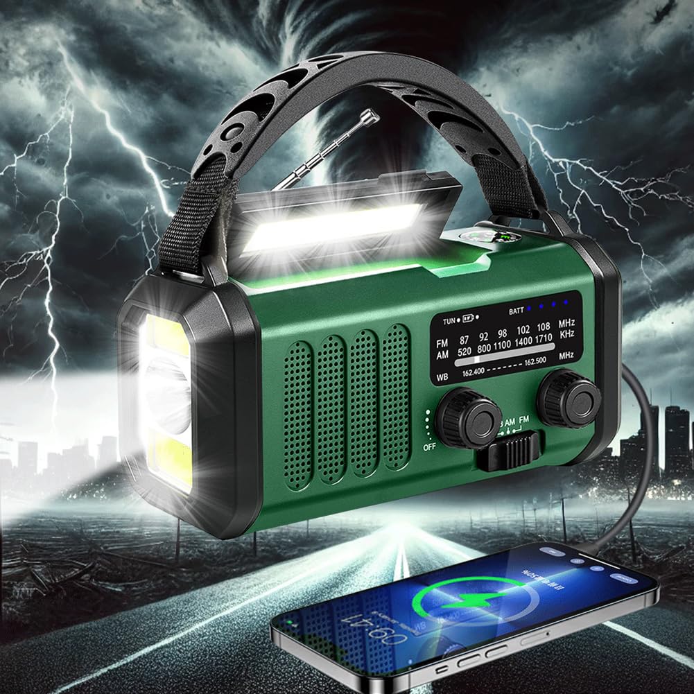 Awaryjne radio korbowe 20000mAh solarne z latarką do czytania latarką SOS radio alarmowe na kemping