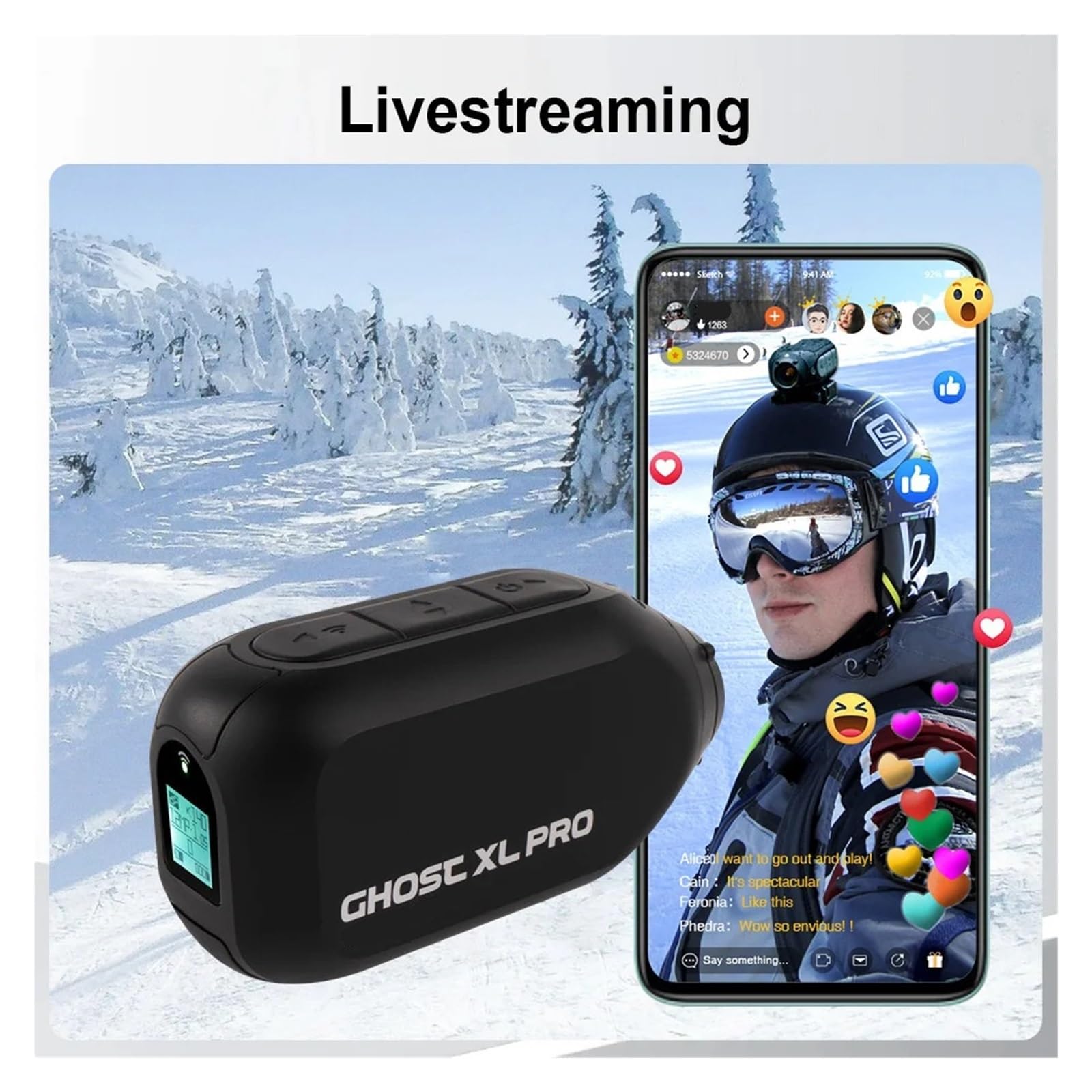 Amazon | Ghost XL Pro 4K アクションカメラ 画像安定化 防水 回転可能