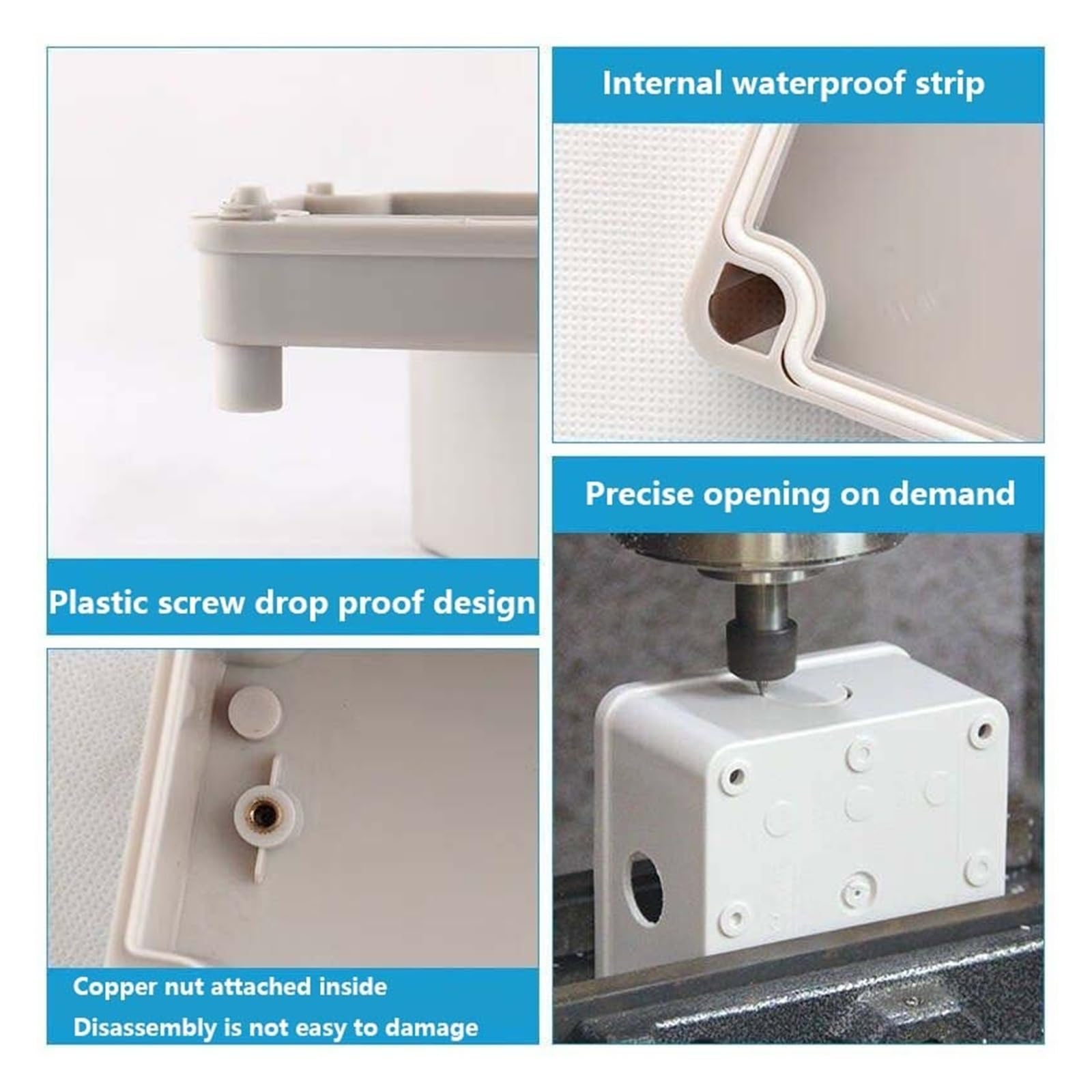 Boîtier de commande à boutons-poussoirs 1 pcs Étanche bouton interrupteur boîte de commande 12345 trou bouton d'arrêt d'urgence voyant lumineux élargi distance du plastique 22 mm(AG-0818 3 Hole)