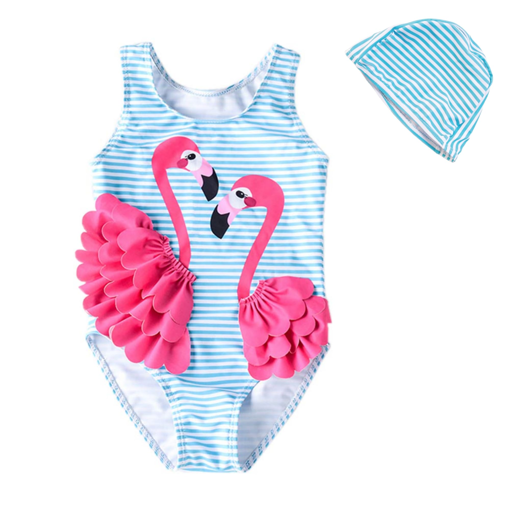 Baby Girl One Piece Swimsuit Swimwear Toddler Kid Flamingo Bikini Bathing Suit Sunsuit Rash Guard 1-5t