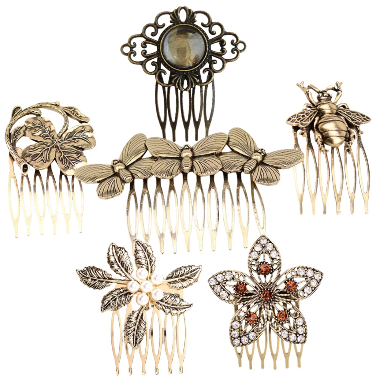 MAGICLULU 18 Retro Haarkamm Perlendekor Abschlussball Zubehör Abs Haarspangen Für -haarspange Haarschmuck Aus Perlen Strassdekor Damen Metall Legierung