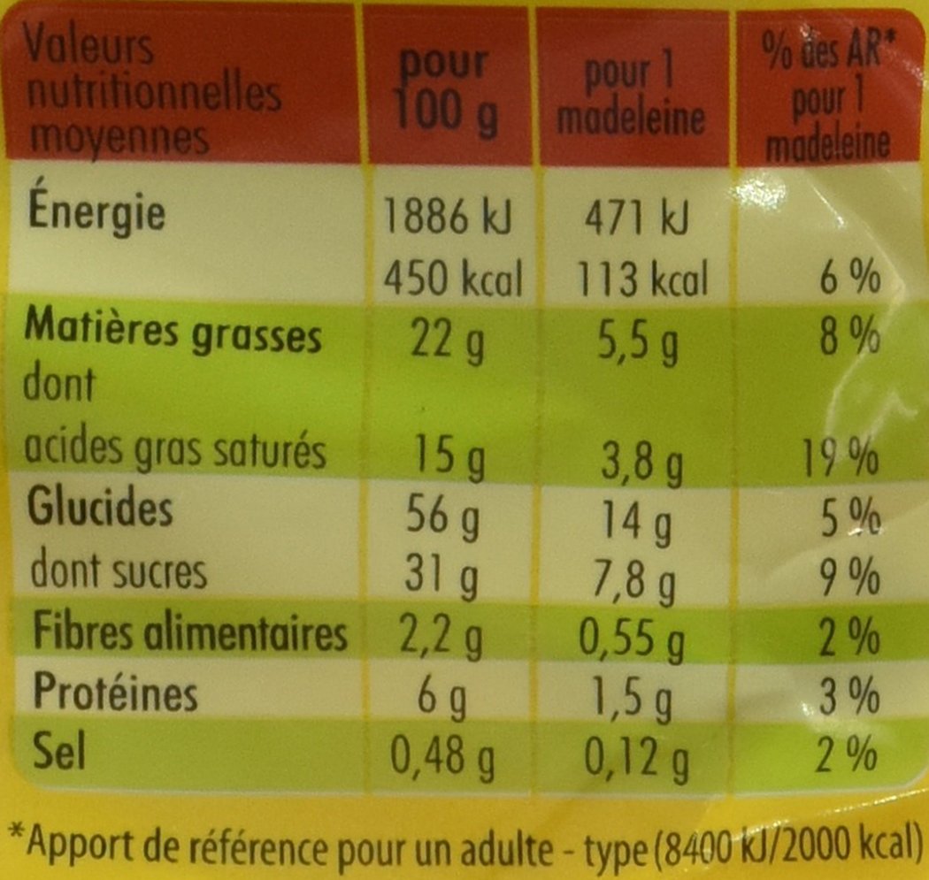 St Michel 12 Madeleines Recette de Commercy Pur Beurre 300 g - Lot de 6