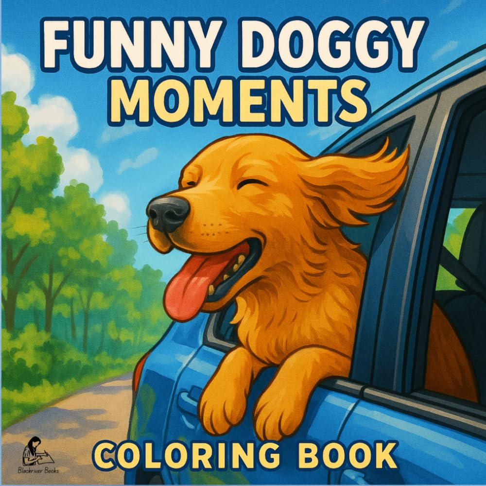 Funny Doggy Moments: A Realistic & Wholesome Coloring Book for All Ages: A Relaxing Coloring Book of Playful Pups and Cozy Chaos