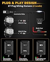 Vista 8 de Auxbeam V-MAX Series - Cápsulas de luz LED de 5 pulgadas, 168 W Offroad Side Shooter Luces de conducción redondas con 3 modos ámbar DRL, luz