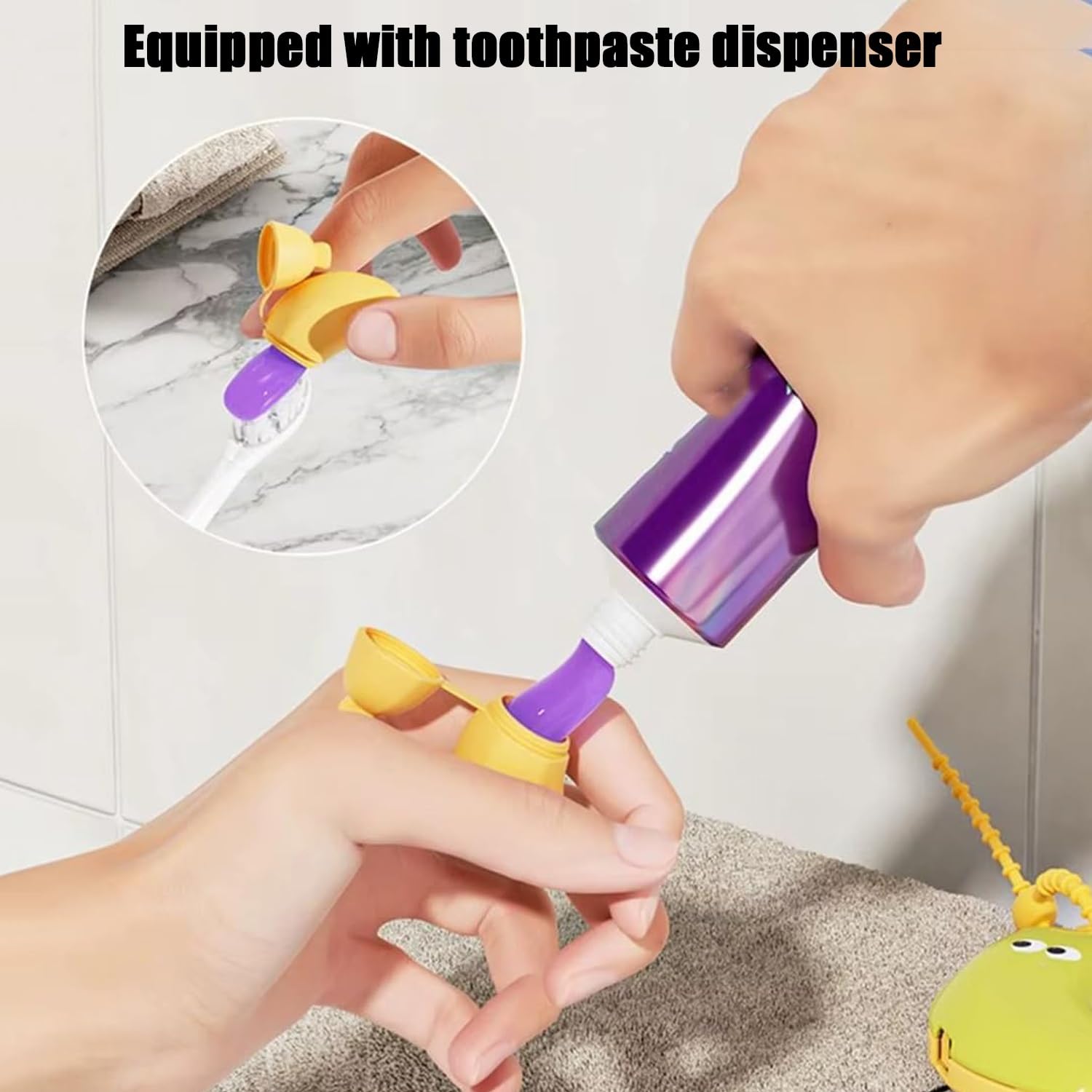 Lot de 6 étuis à brosse à dents à la banane, couvercle de brosse à dents amusant en forme de banane avec distributeur de dentifrice, pour voyage, école, camping et utilisation à la maison (vert)