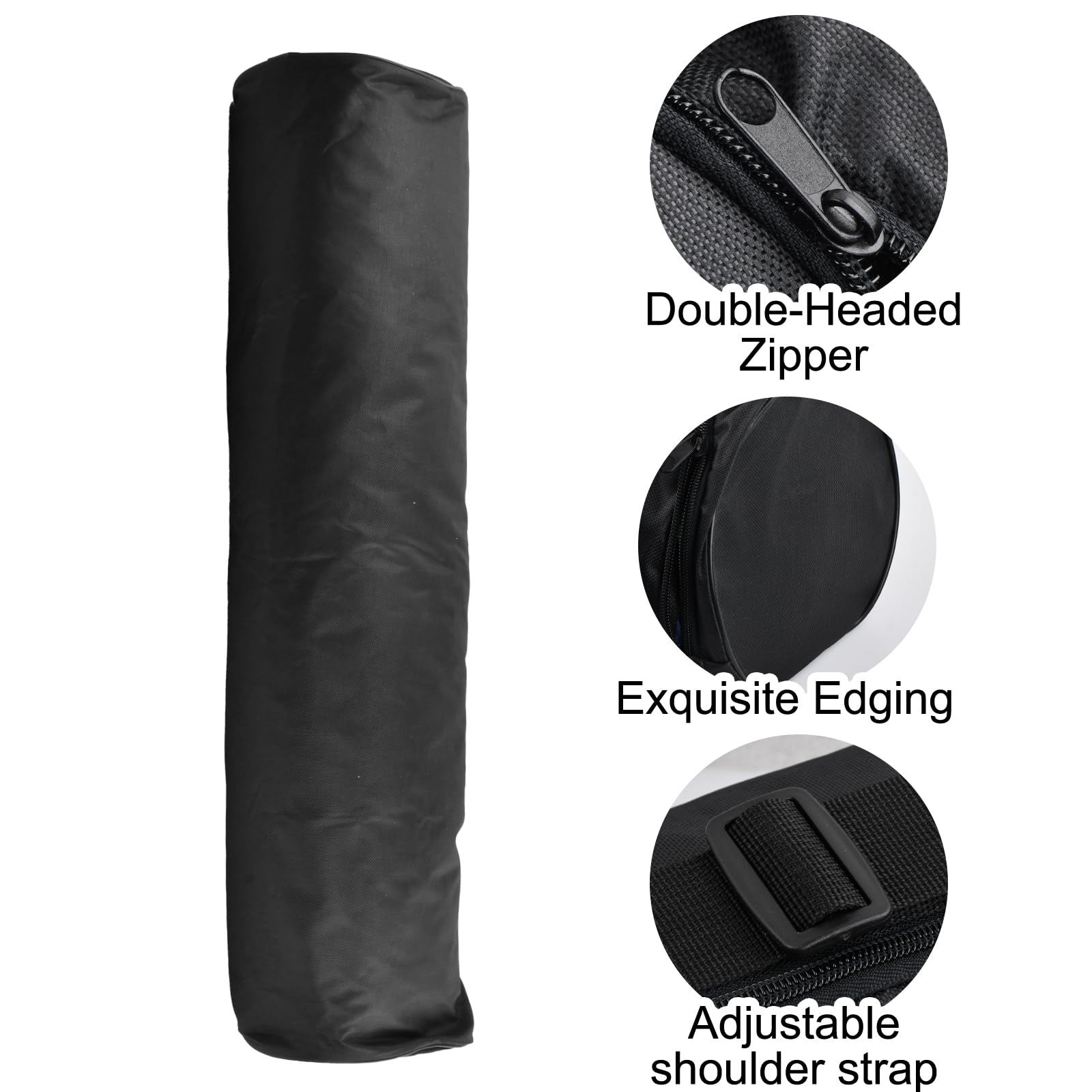 Borsa per tappetino da yoga, nera, 71,9x16 cm, impermeabile, tracolla regolabile