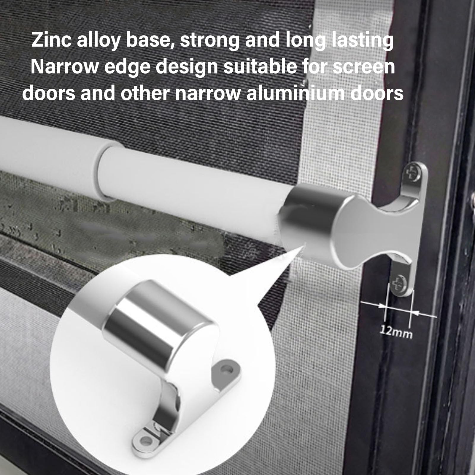Fabater RV Screen Door Cross Bar, Non Slip Grip with Metal Base, Adjustable From 21.7 Inch to 32.3 Inch, RV Door Accessories - Image 4