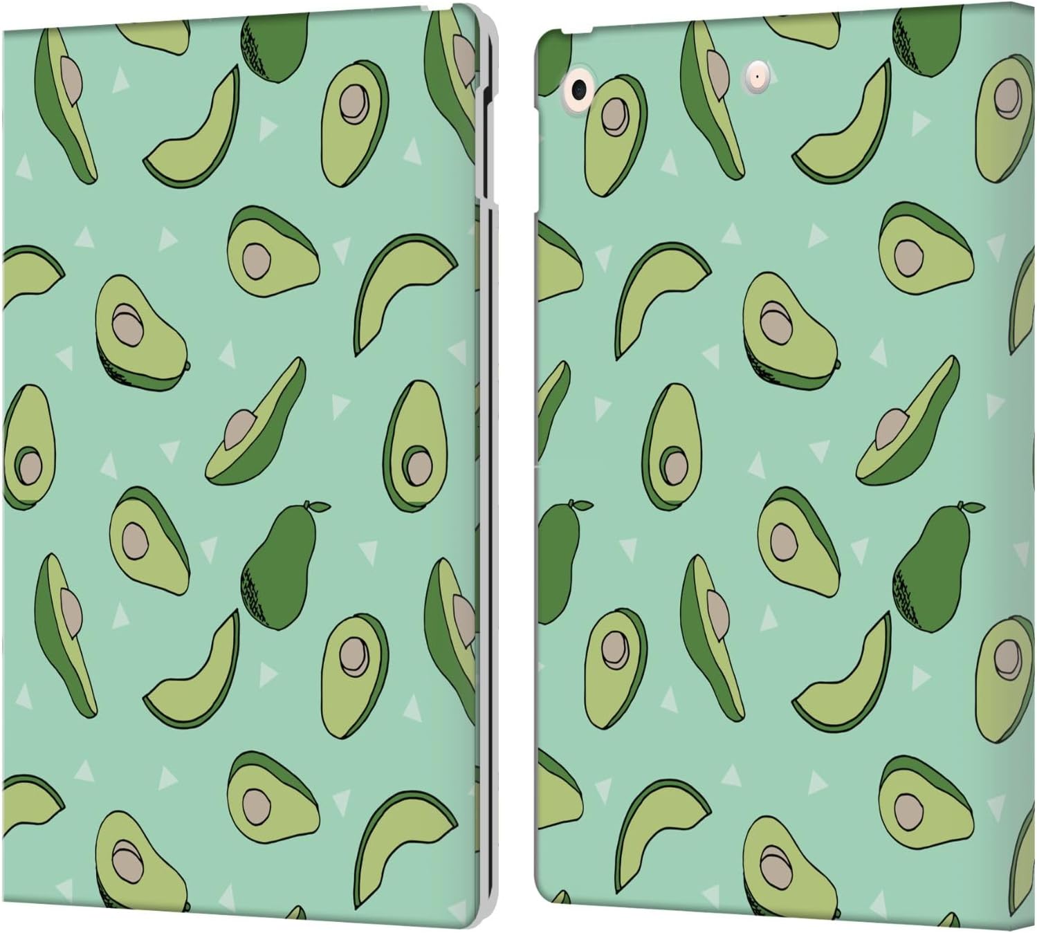 Head Case Designs Officially Licensed Andrea Lauren Design Avocado Food Pattern Leather Wallet Case Compatible with Apple iPad 10.2 2019/2020/2021
