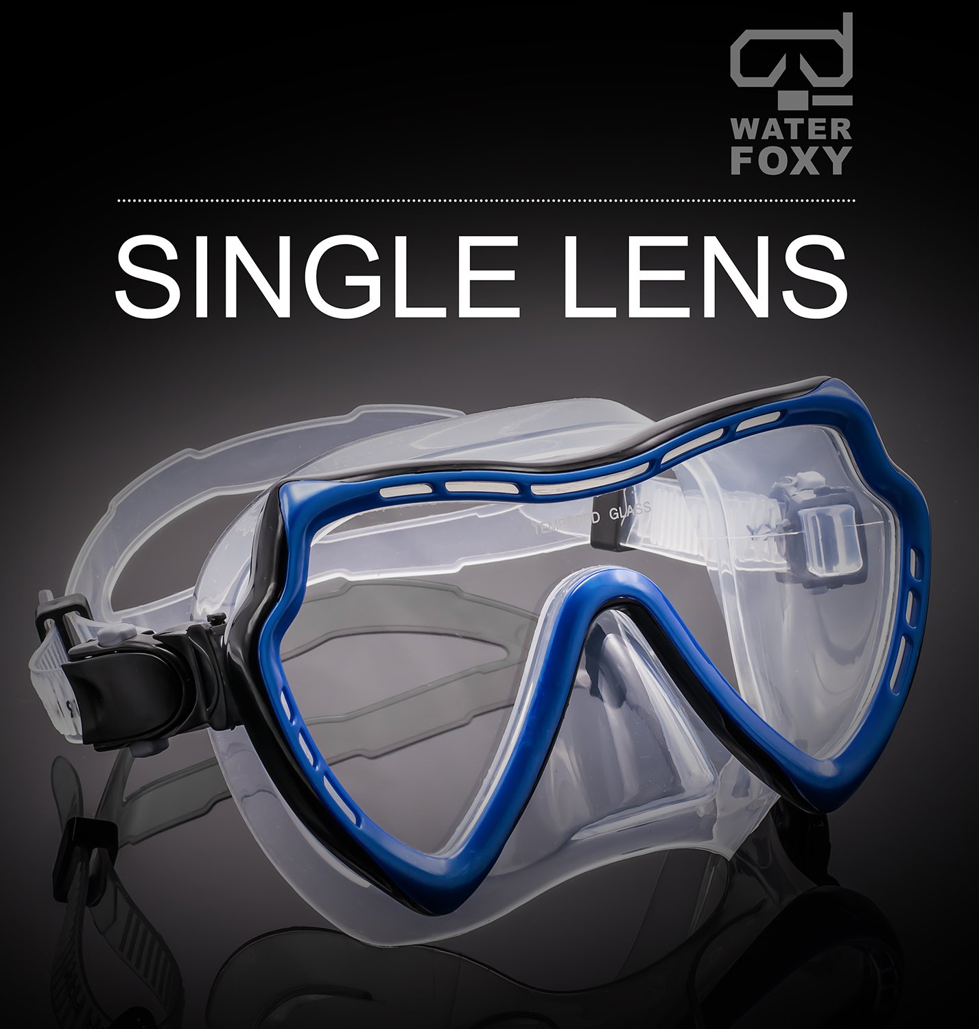 Snorkel Set with Diving mask and Dry Snorkel - Single Lens Swim mask with Anti-Fog Protection and Tube with Purge Valve Anti-Splash Guard for Kid, Youth and Adult Divers