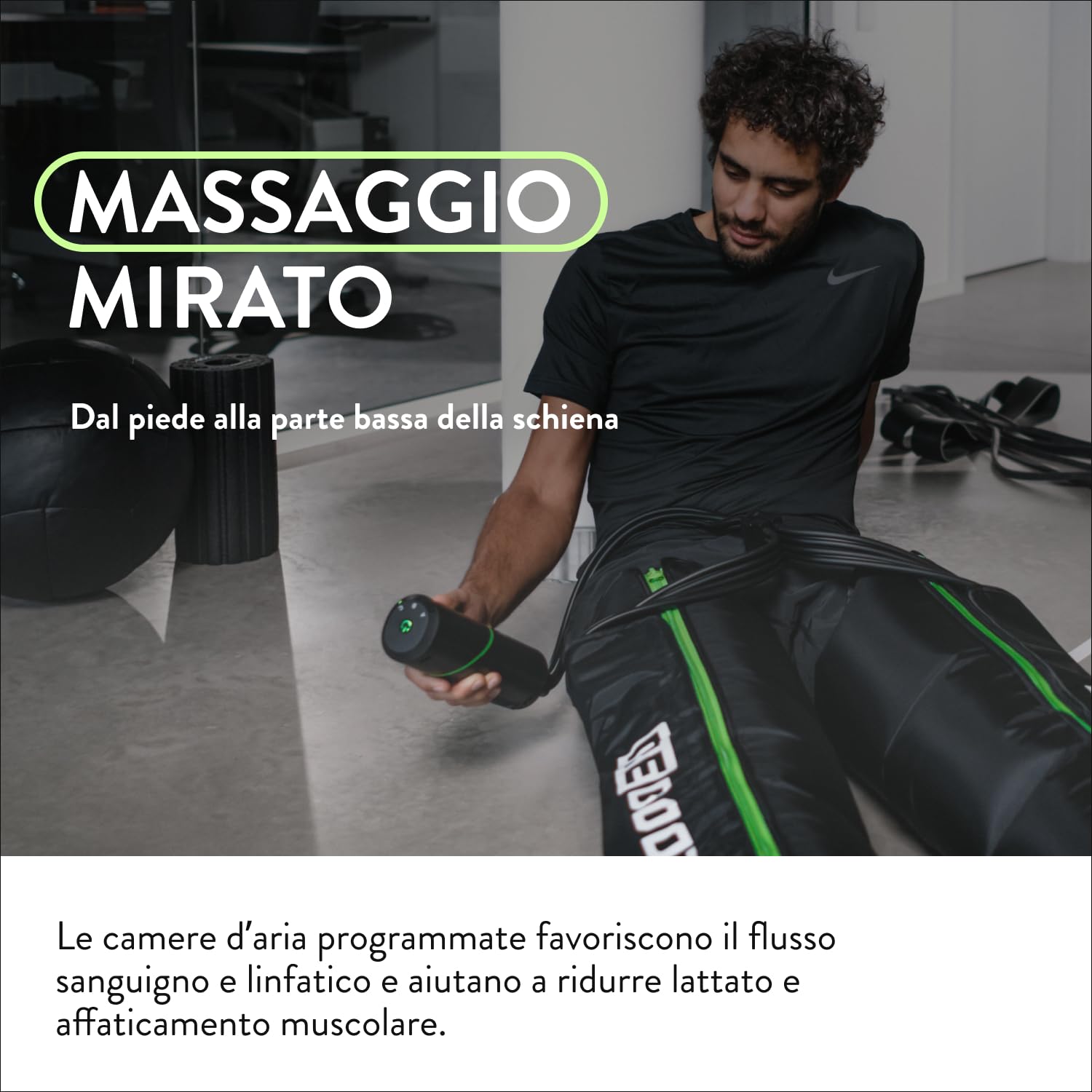 Go Lite Boots - Massaggiatore per gambe | 180 mmHg | 4 camere sovrapposte | per casa e in viaggio | recupero muscolare | L