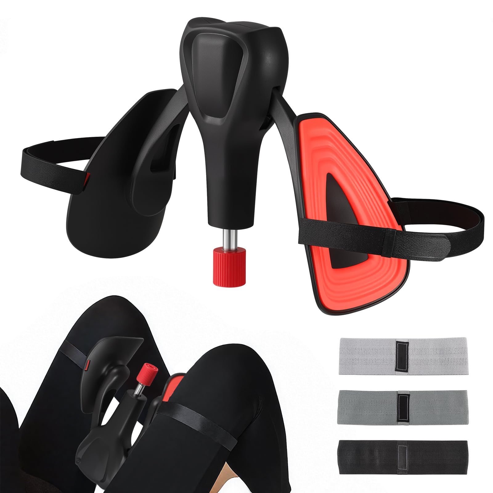 Gueenky Appareil d'entraînement pour les cuisses, le plancher pelvien de 0 à 88 lb - Pour femme - Appareil d'entraînement des cuisses - Plancher pelvien avec bandes de fitness - Pour les bras, les