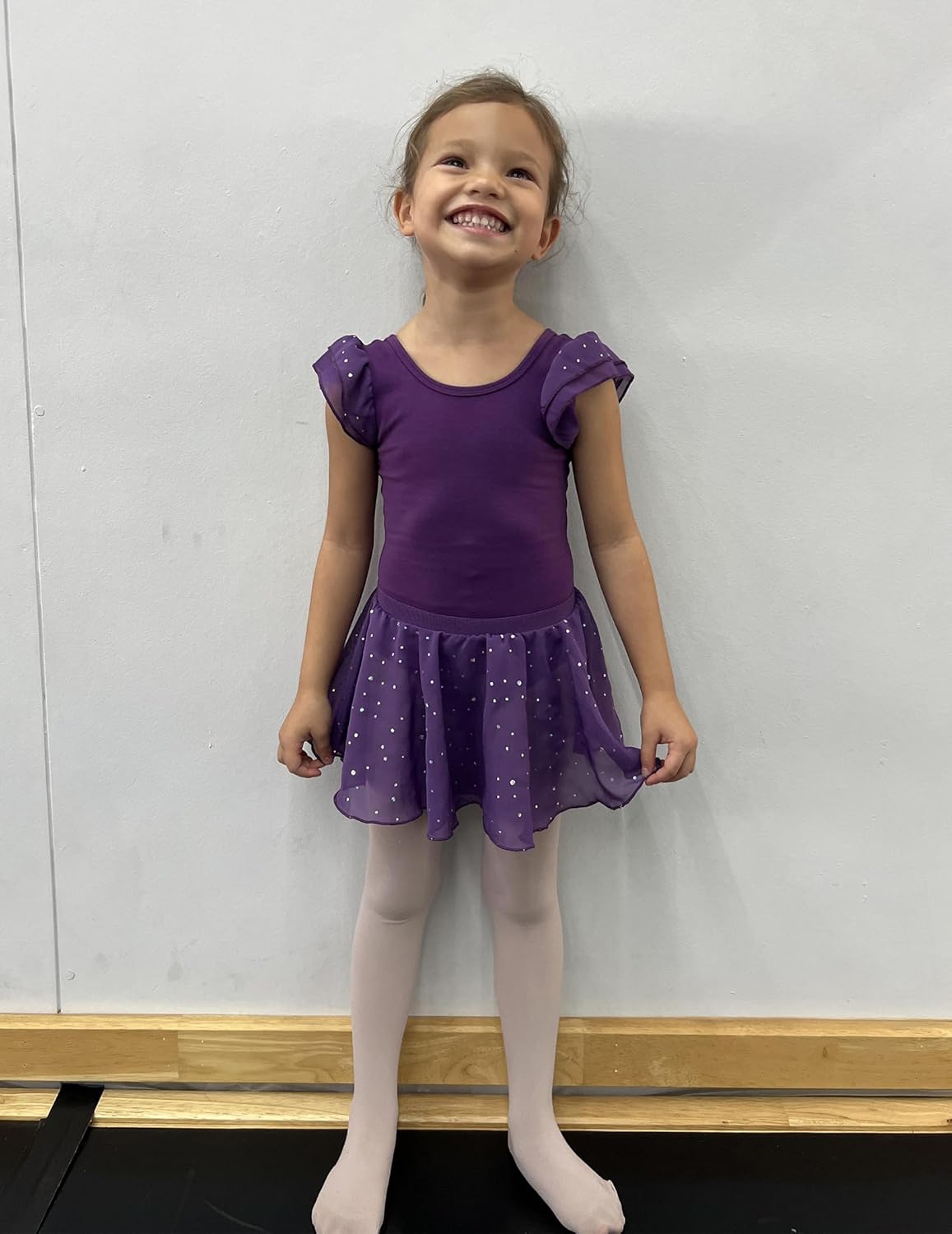 Zaclotre Ballet Leotards for Girls Toddler Ruffle Sleeve Crisscross Back Dance Dress Outfit with Removable Skirt Combo - Image 8