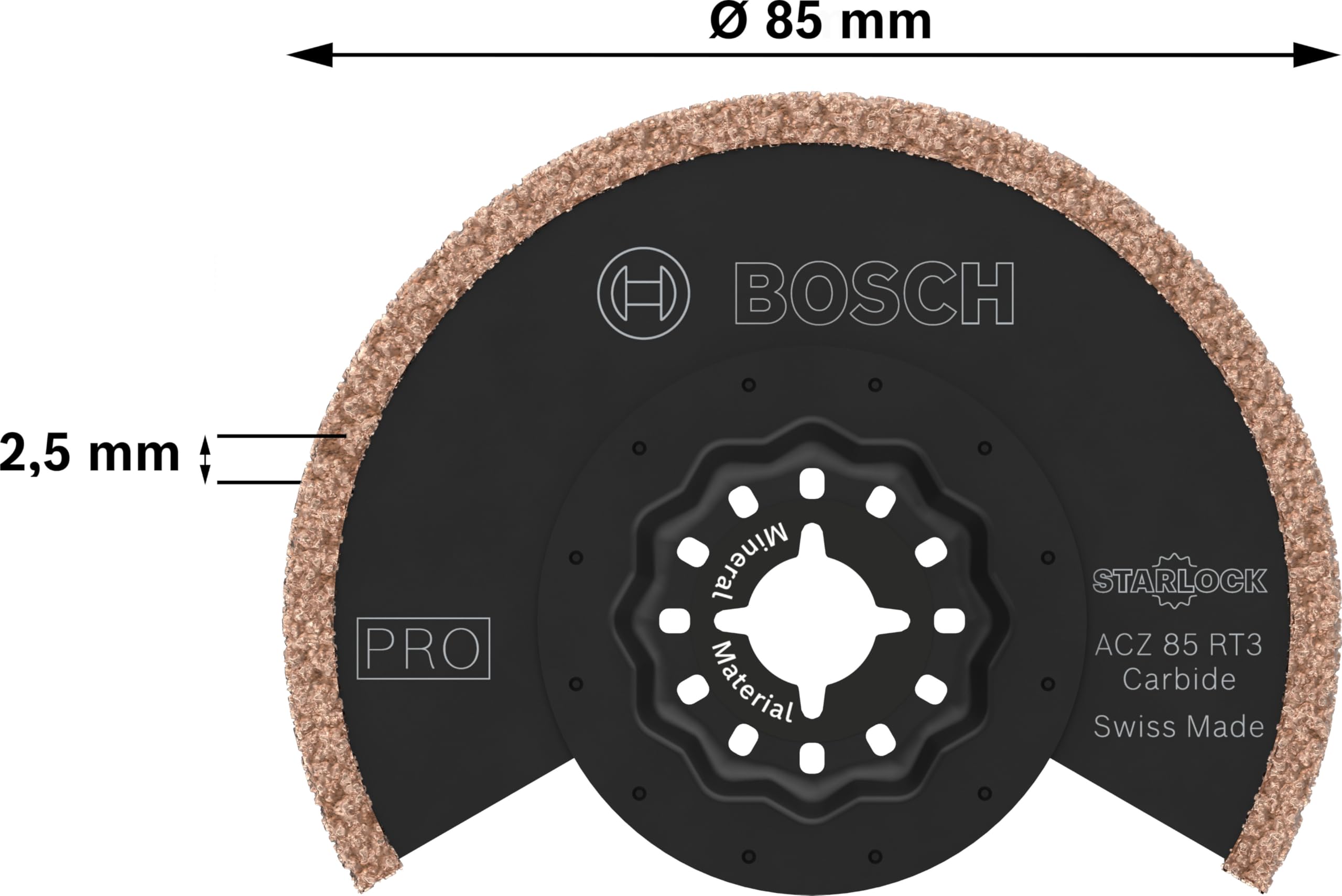 Bosch 10x Lame pour outil multifonctions PRO Multi Material ACZ 85 RT3 (pour Mortier, Béton cellulaire, Ø 85 mm, Professional Accessoire Outil multifonction)