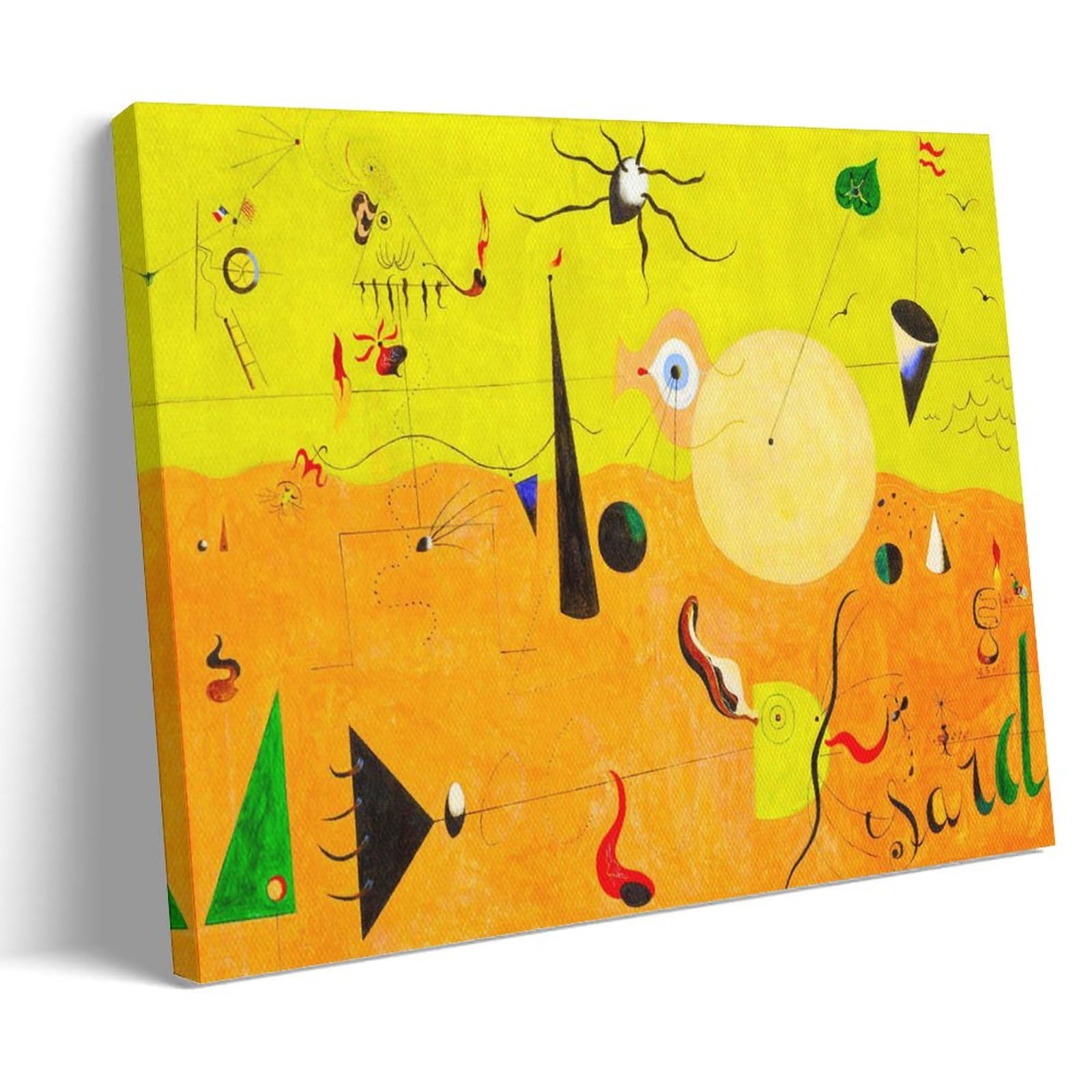 CaMbos Joan Miro Famous Painters' Works（The Hunter） Printing Posters Art Print Wall Photo Paint Hanging Picture Family Bedroom Decor Gift 24x36inch(60x90cm)