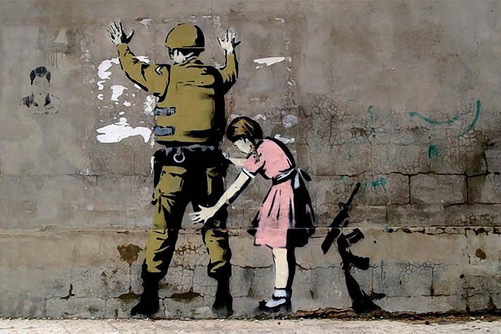 Banksy - Girl Searching Soldier Art Print
