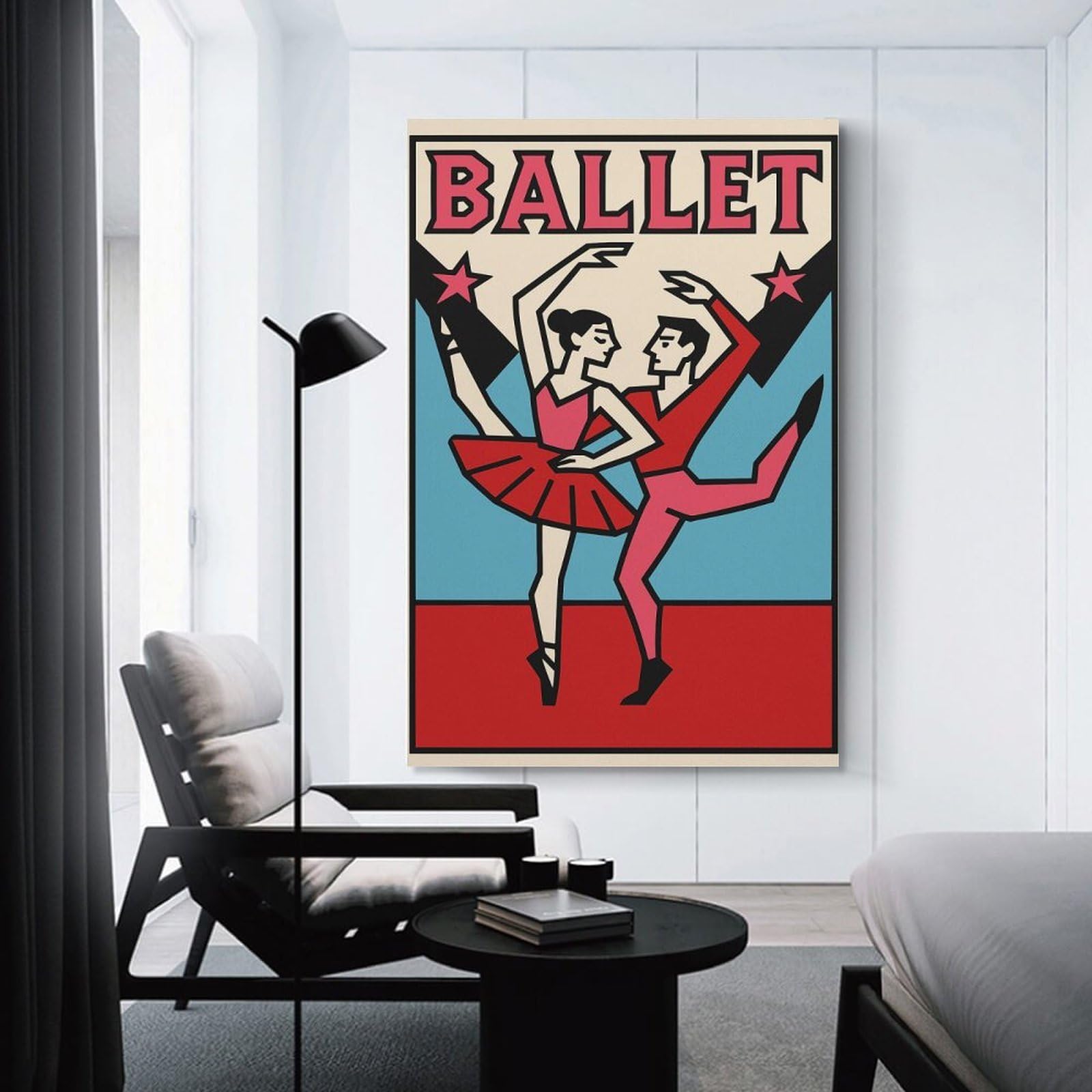 Junmoney Unframe-Style-3-1 Ballet Dancers Home Decor Wall Art 08X12inch(20X30cm), For Lounge, Study, Hallway Or Flat Walls, Stylish Home Artwork For Focal Walls