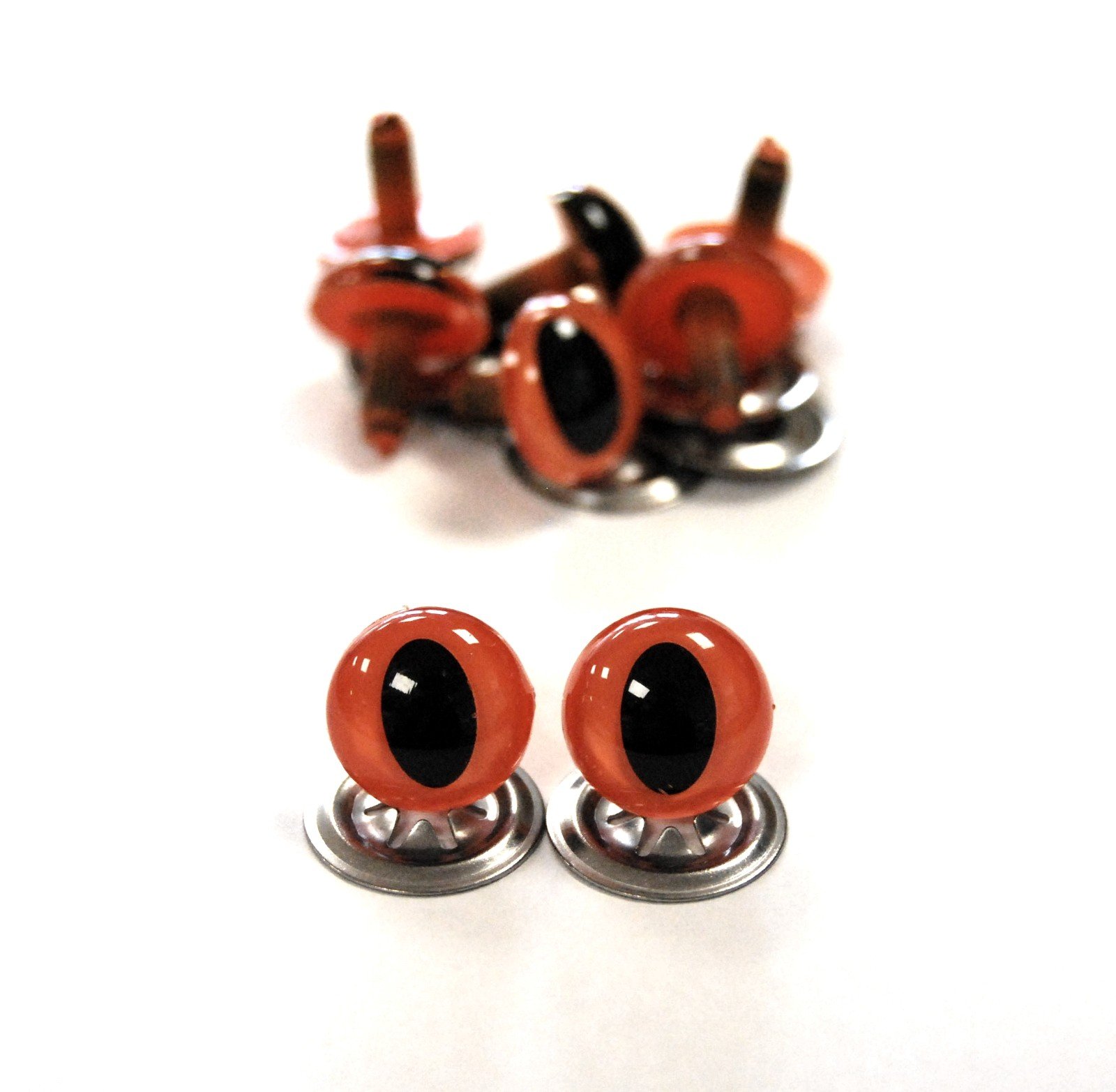 celloexpress Crystal Cats Eyes with Metal Backs - 21mm - Safety Eyes for Soft Toys or Teddy Bears (Pack of 3 Pairs, Orange Cats Eyes) โ image 1