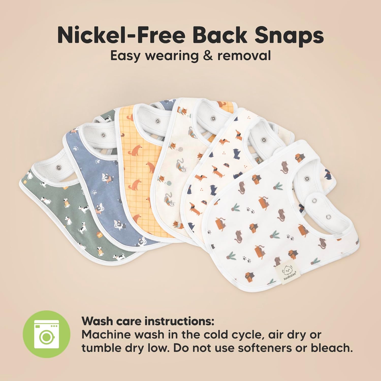 8-Pack Organic Baby Bibs for Boys, Girls - Soft Cotton Drooling and Teething Bibs for Baby Girl & Boy, Extra Absorbent, Easy to Clean & Put On for Toddler, Newborn, Infant 0-24 Months (Fall Spores) - Image 9