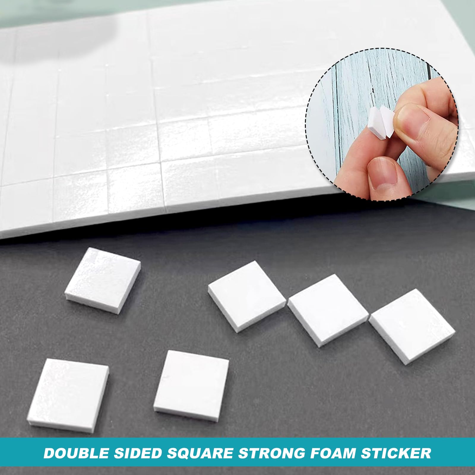 Alipis Lot De 6 Feuilles De Ruban Adhésif Double Face Carré En