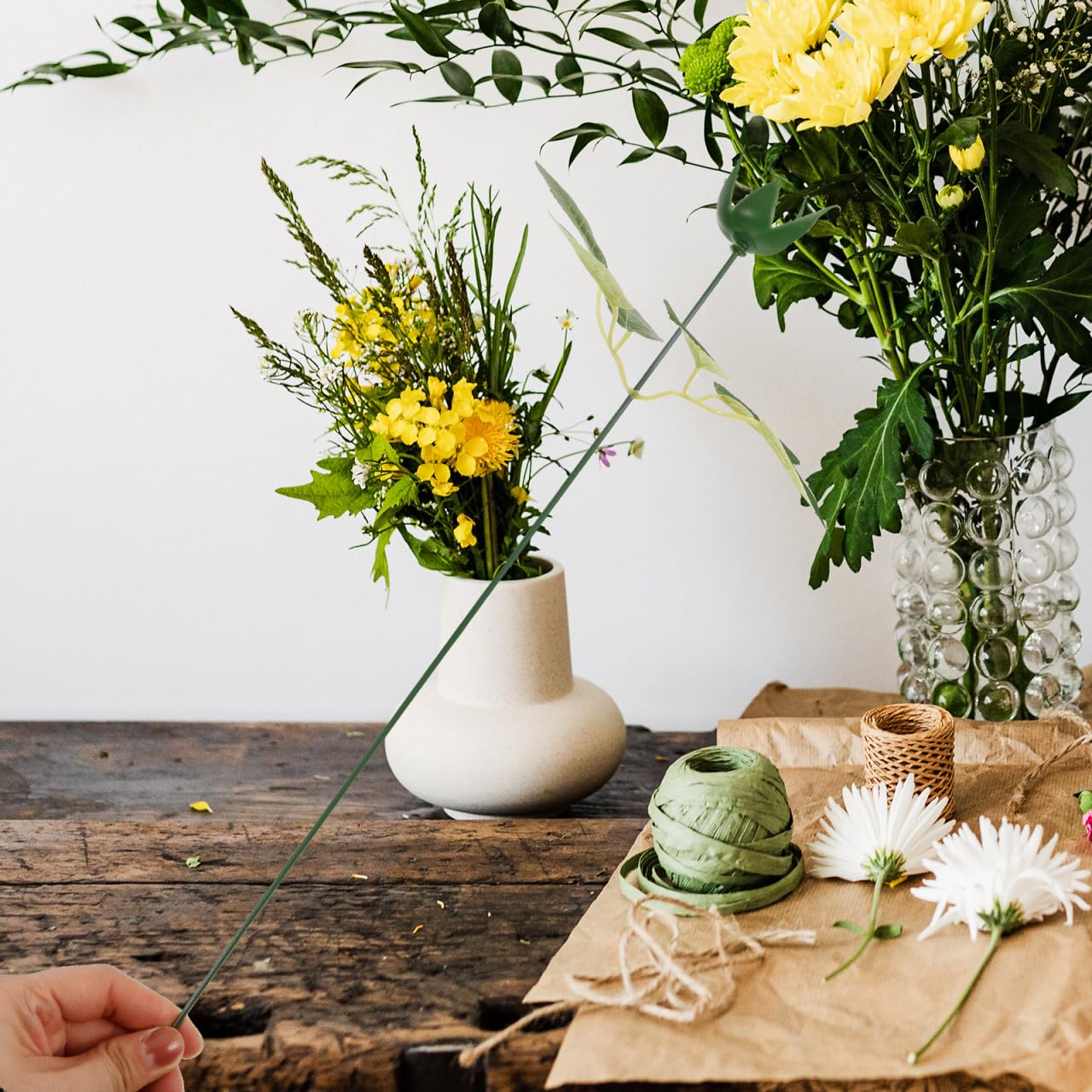 Künstliche Blumenstiele Mit Blättern Satz Kunststoff Blütenkelche Selbstgemacht Zubehör Für Blumenarrangements Bastelbedarf Haushalt Blumenladen