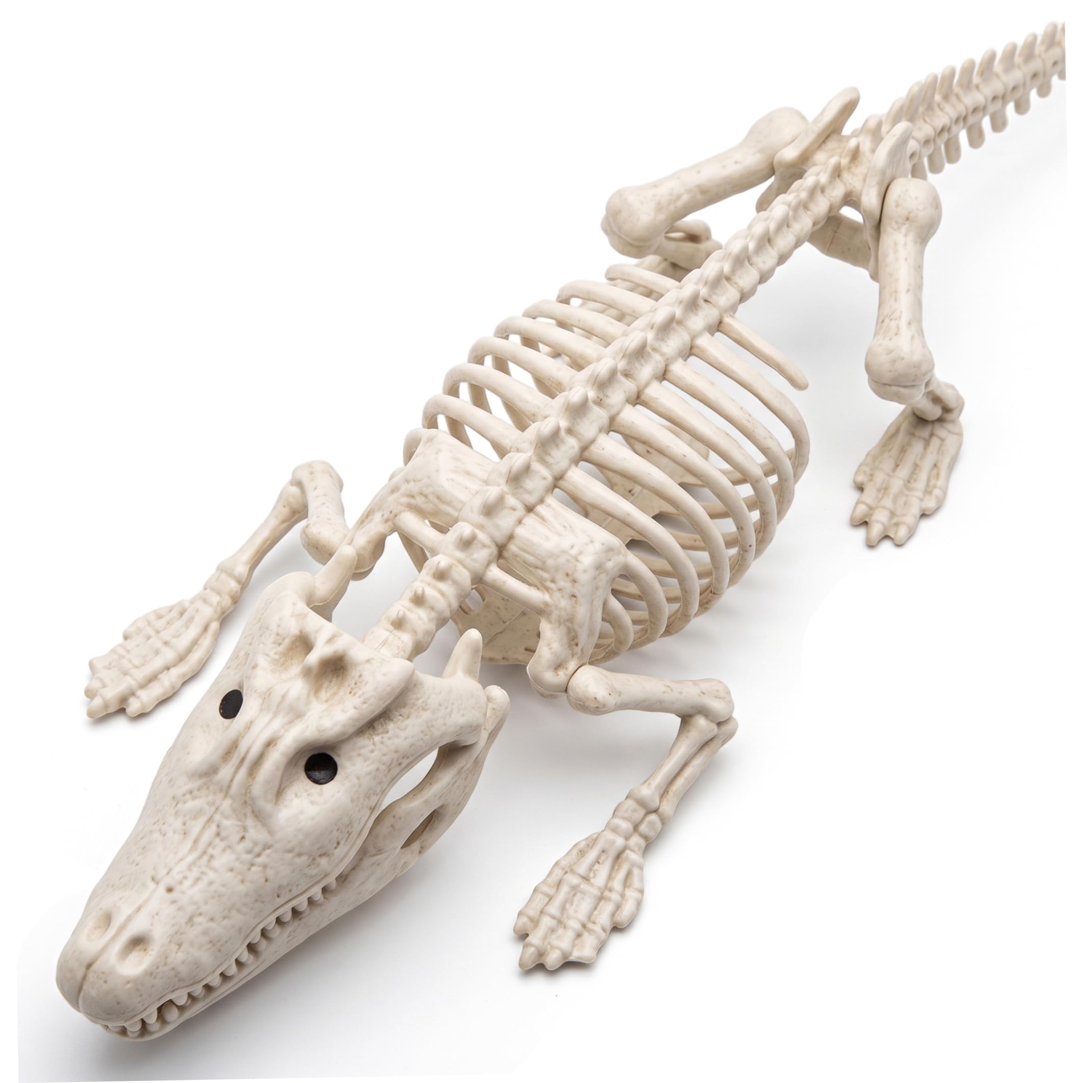 Perodlly Halloween Skeleton, Realistic Animal Skeleton Prop Milky White Resin Crocodile For Halloween Indoor Outdoor Decor