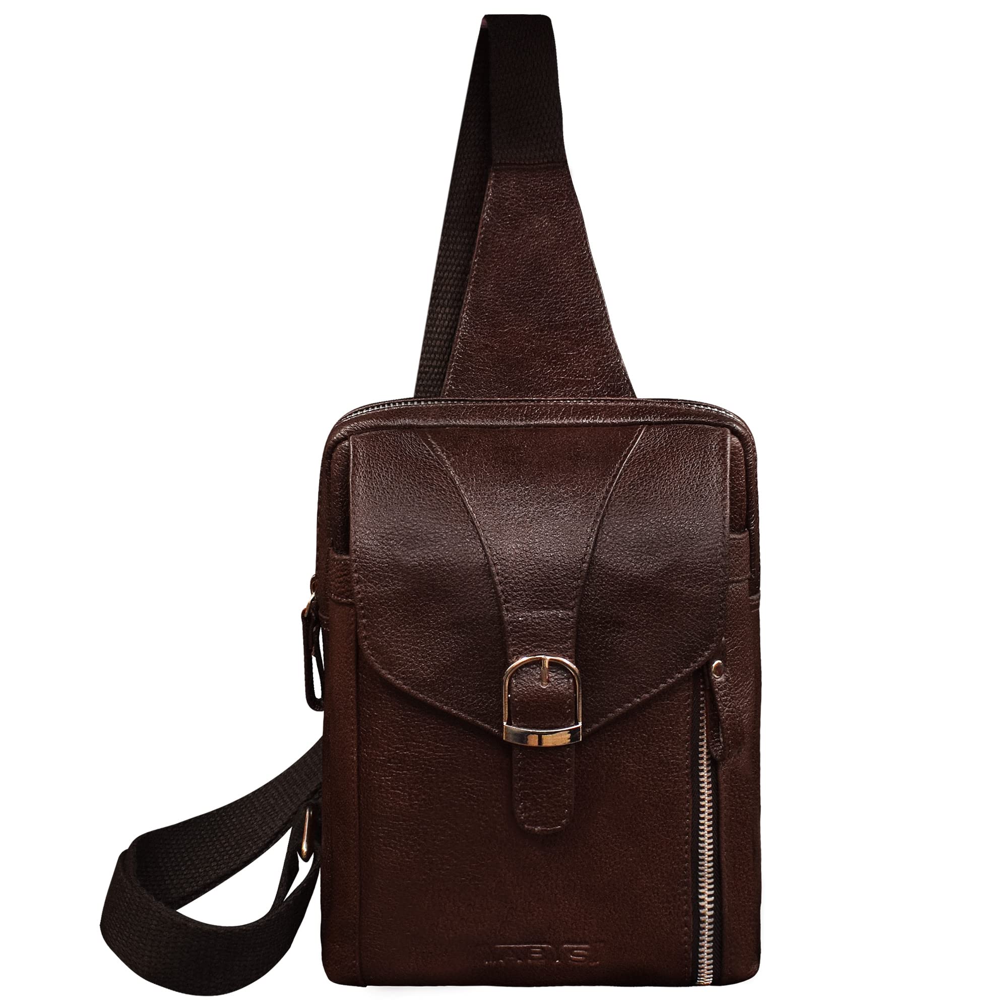 abys Genuine Leather Coffee Brown Unisex Hand Bag||Sling Bag ||Messenger Bag With Adjustable Starp (1049DQ)-picture-26