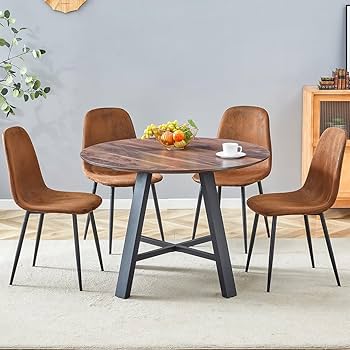 ガラスと金属のテーブルセット　椅子4点セットになります！ Amazon｜ラウンドガラスダイニングテーブルセット 4人用 モダン