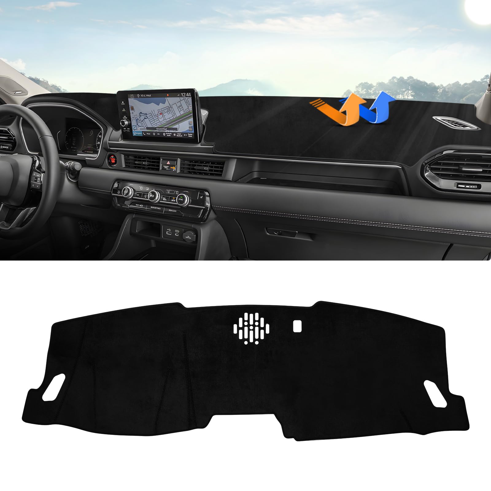 Autorder Dashboard Cover Mat for 2023 2024 2025 2026 Honda Pilot Accessories Dash Cover Upgrade Velvet Dash Mat UV Rays Protector