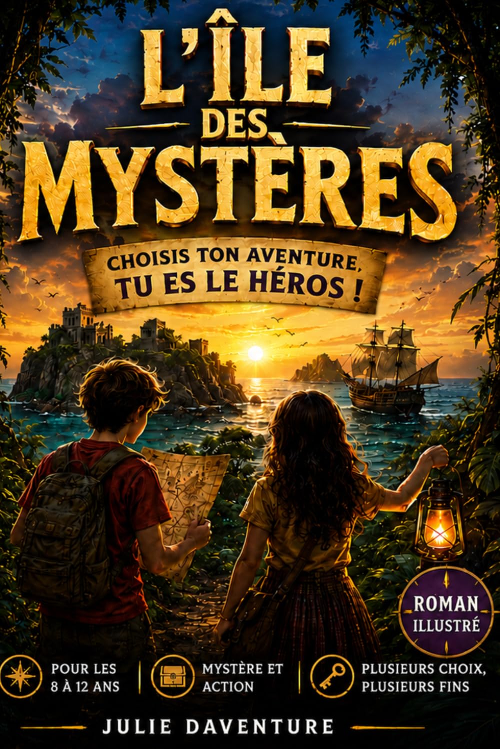 L’île des Mystères - Livre interactif dont TU est le héros.: Un livre d’aventure illustré avec plusieurs fins possibles ! Pour les enfants, garçons et filles, 8 à 12 ans.