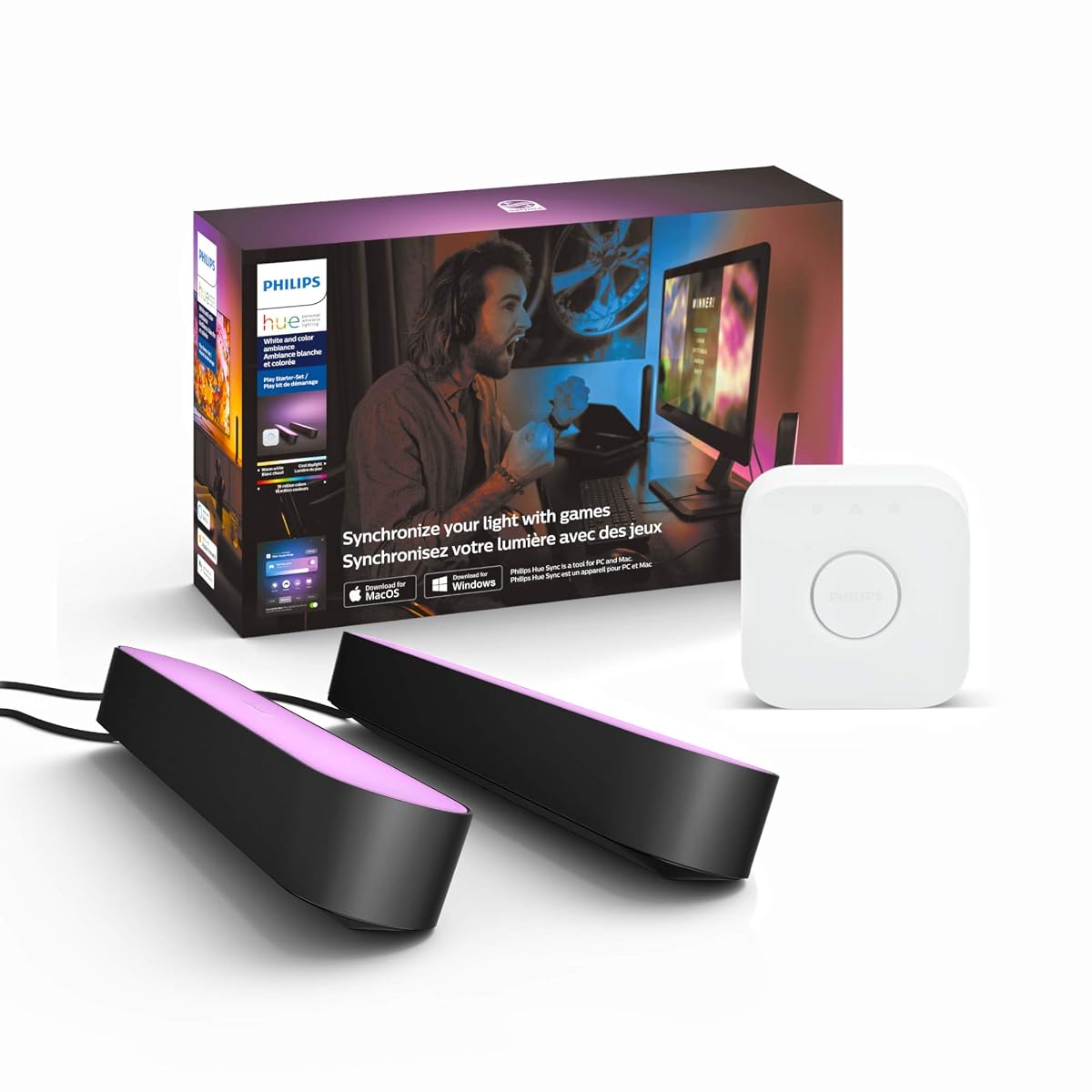Philips Hue Play Starter Kit - 3 Piece Set, Black, Polycarbonate, Model