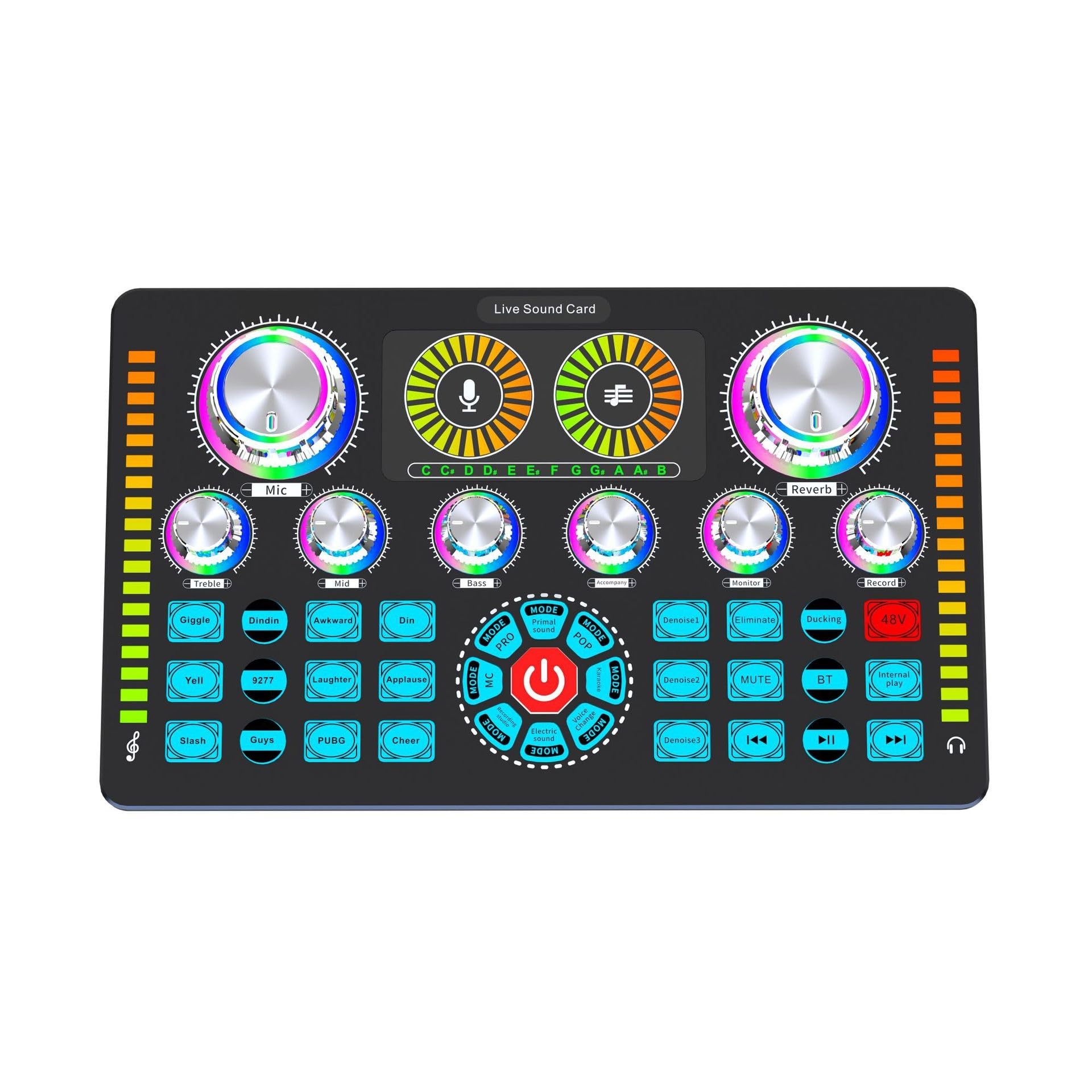Tarjeta de sonido en vivo Q7 for PC, teléfono móvil, mezclador HIFI, equipo de canto y grabación