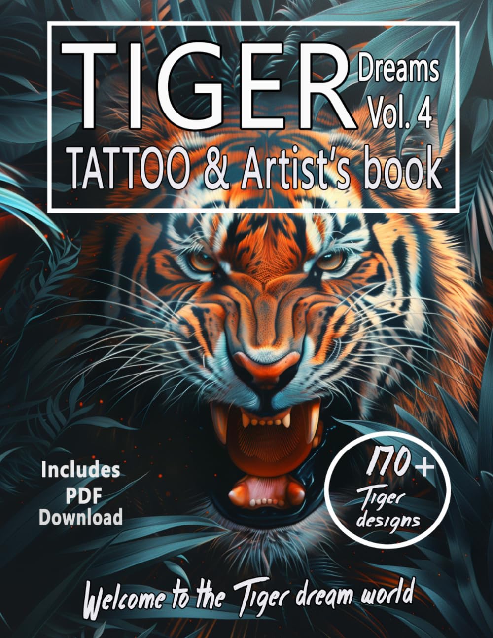 Tigre surréaliste artbook Tiger Dreams Vol 4, recueil d'illustrations d'art pour tatouage et peinture