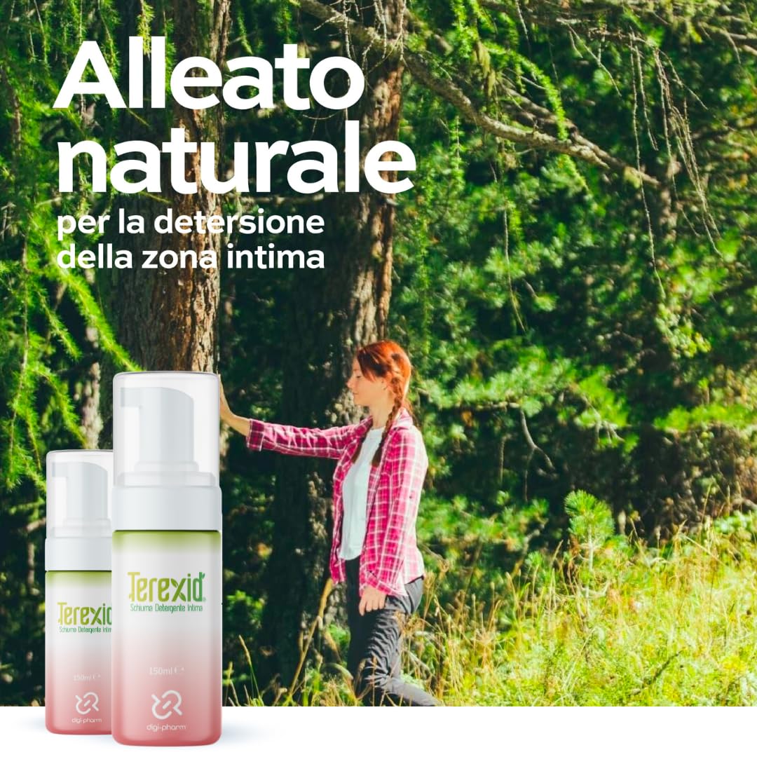 Terexid Schiuma Detergente Intimo, Odor Block, Idratante e Lenitiva, Igiene Intima Quotidiana per Donna e Uomo, Freschezza e Protezione con Clorexidina Made in Italy
